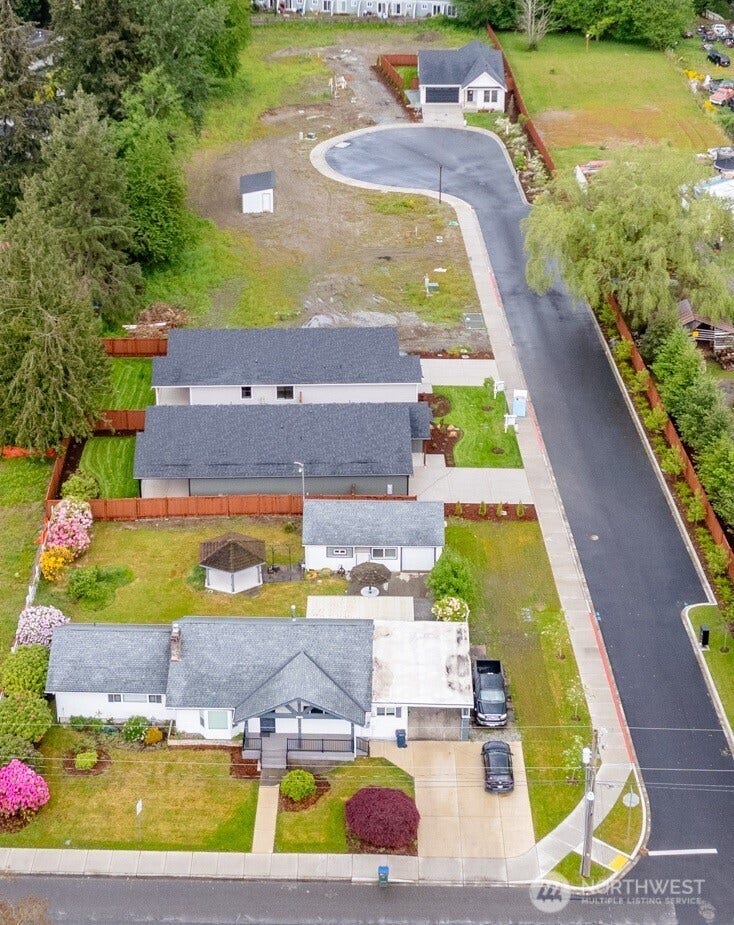 736 Prospector Place, #1, Sedro Woolley, WA 98284 Aerial View of Pioneer Landing - Units on Lot 9 are not pictured. Photo prior to construction.