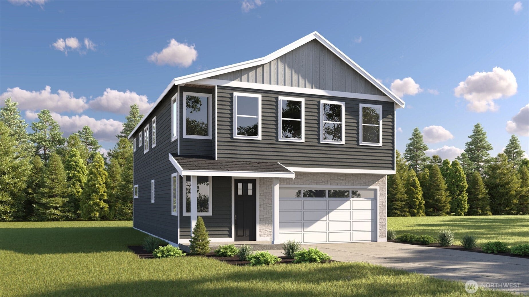 7719 Upper Ridge Road, Everett, WA 98203 Image is a rendering! Photographs are for illustrative purposes only. Features, finishes, interior/exterior colors, landscaping and floorplan shown may vary from actual homes built.