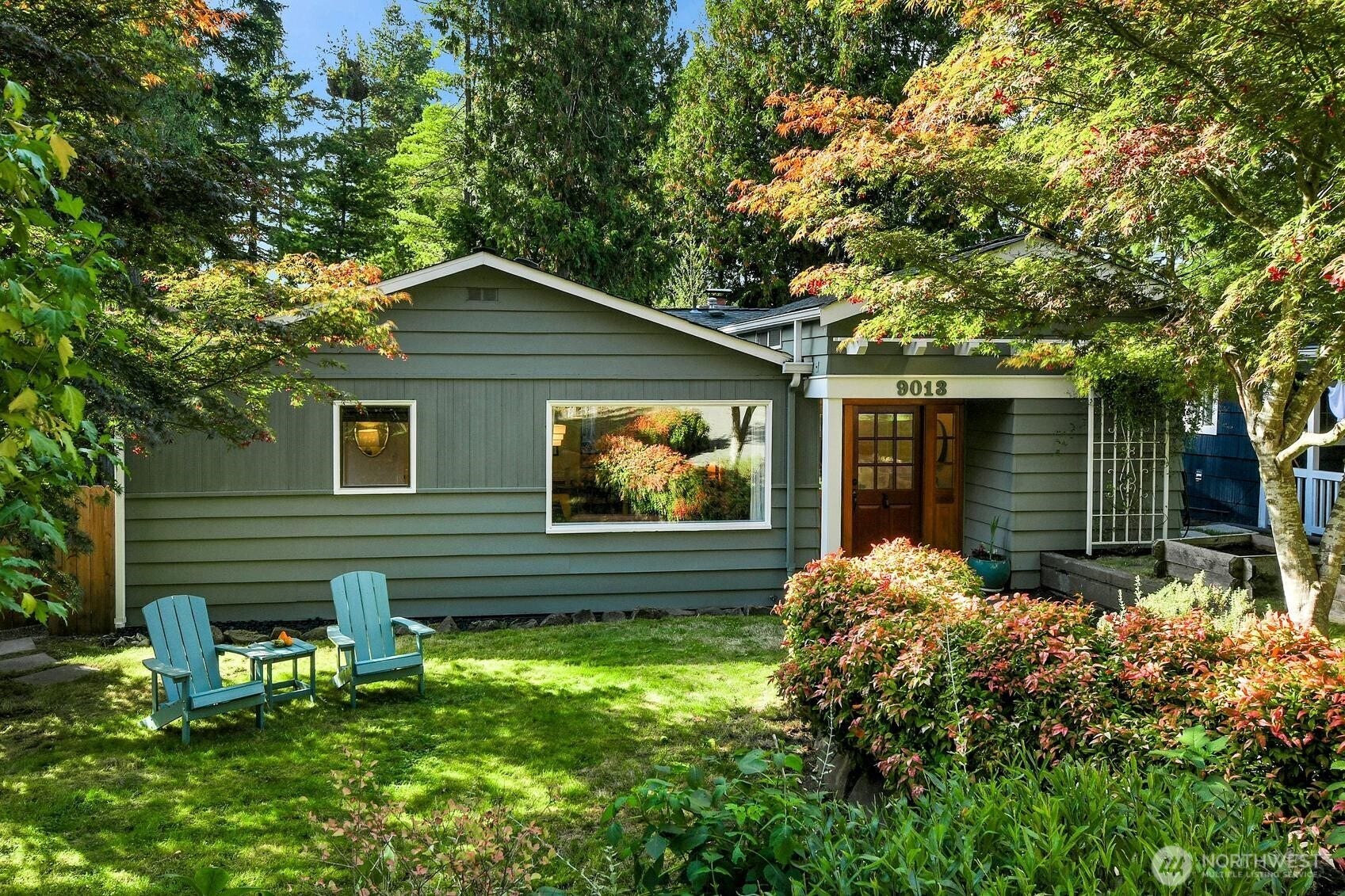 9013 25th Avenue NE, Seattle, WA 98115 Gracious front garden font yard with raised beds and room relax and play.