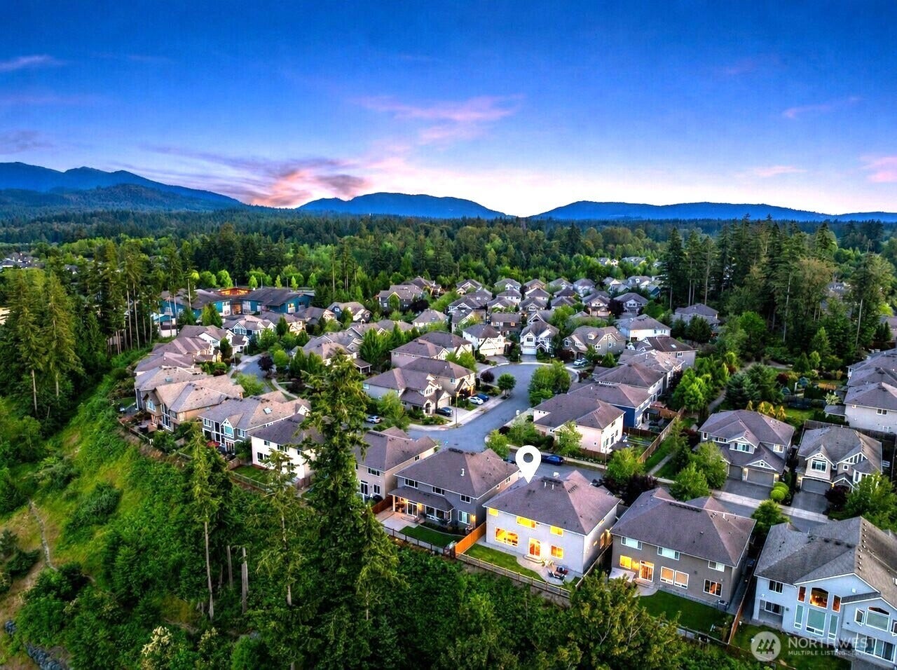 1836 273rd Place SE, Sammamish, WA 98075 Set high along a premier ridge in Glencoe at Trossachs, this exceptional William Buchan residence offers panoramic Cascade Mountain views, spectacular sunrises, protected privacy & timeless craftsmanship.