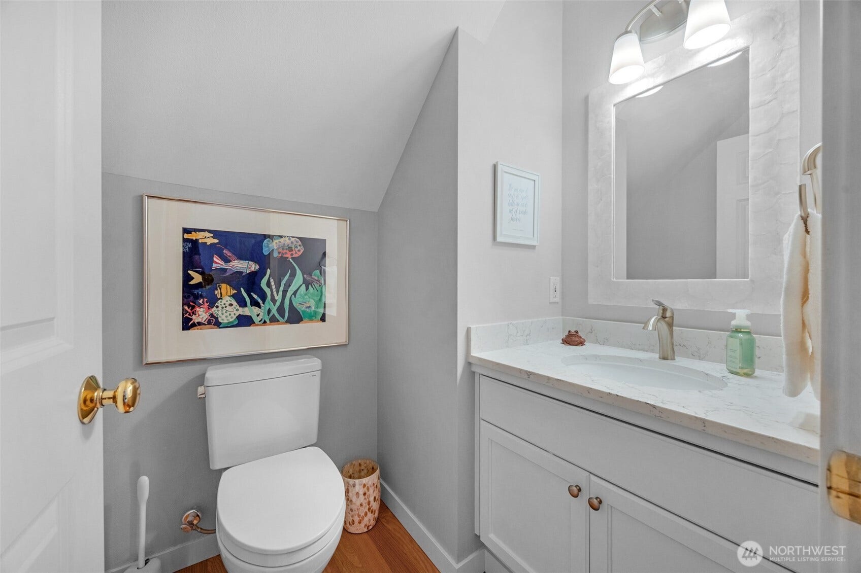 Main level powder room.
