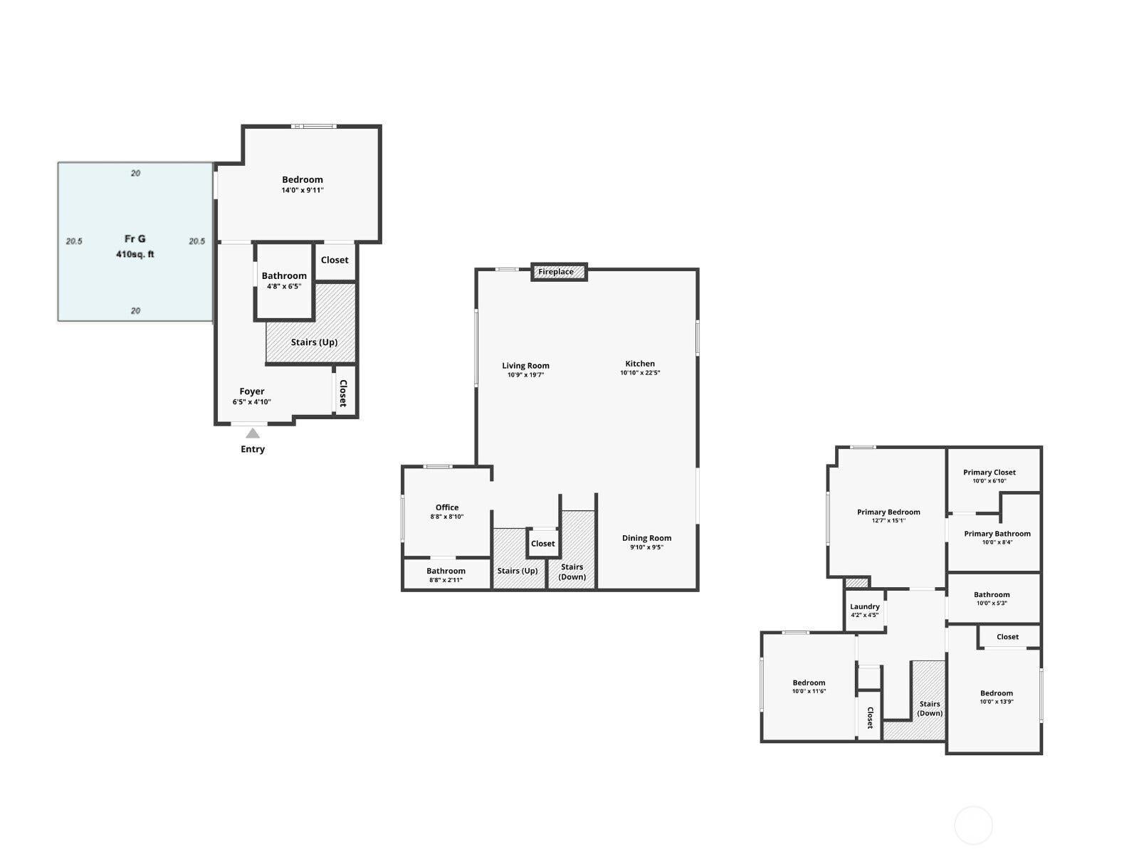 1806 25th Street, Snohomish, WA 98290 Floor plans of each level - entry level on the left