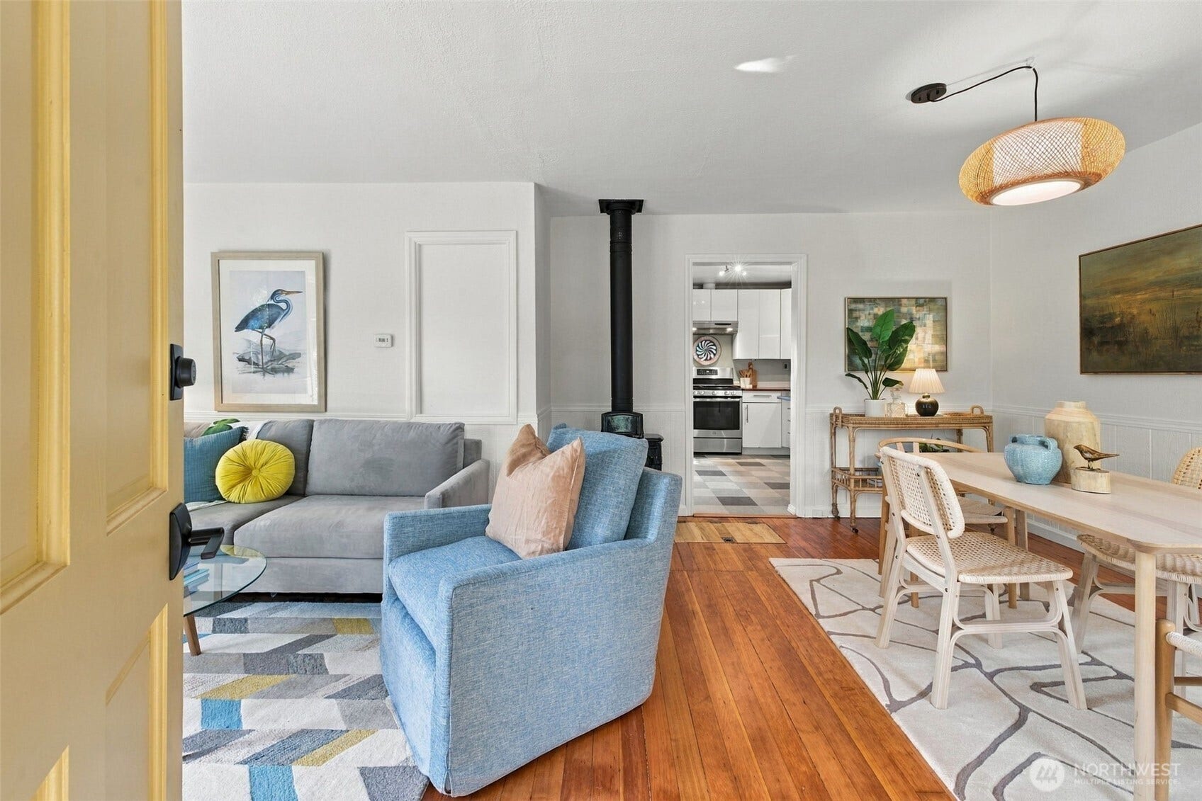 9051 2nd Avenue NW, Seattle, WA 98117 Refinished fir floors.