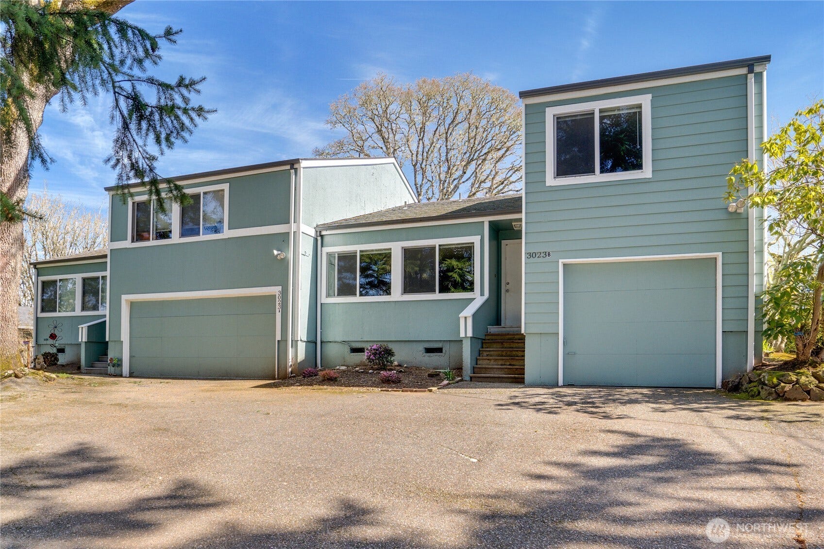 2 car and 1 car garage