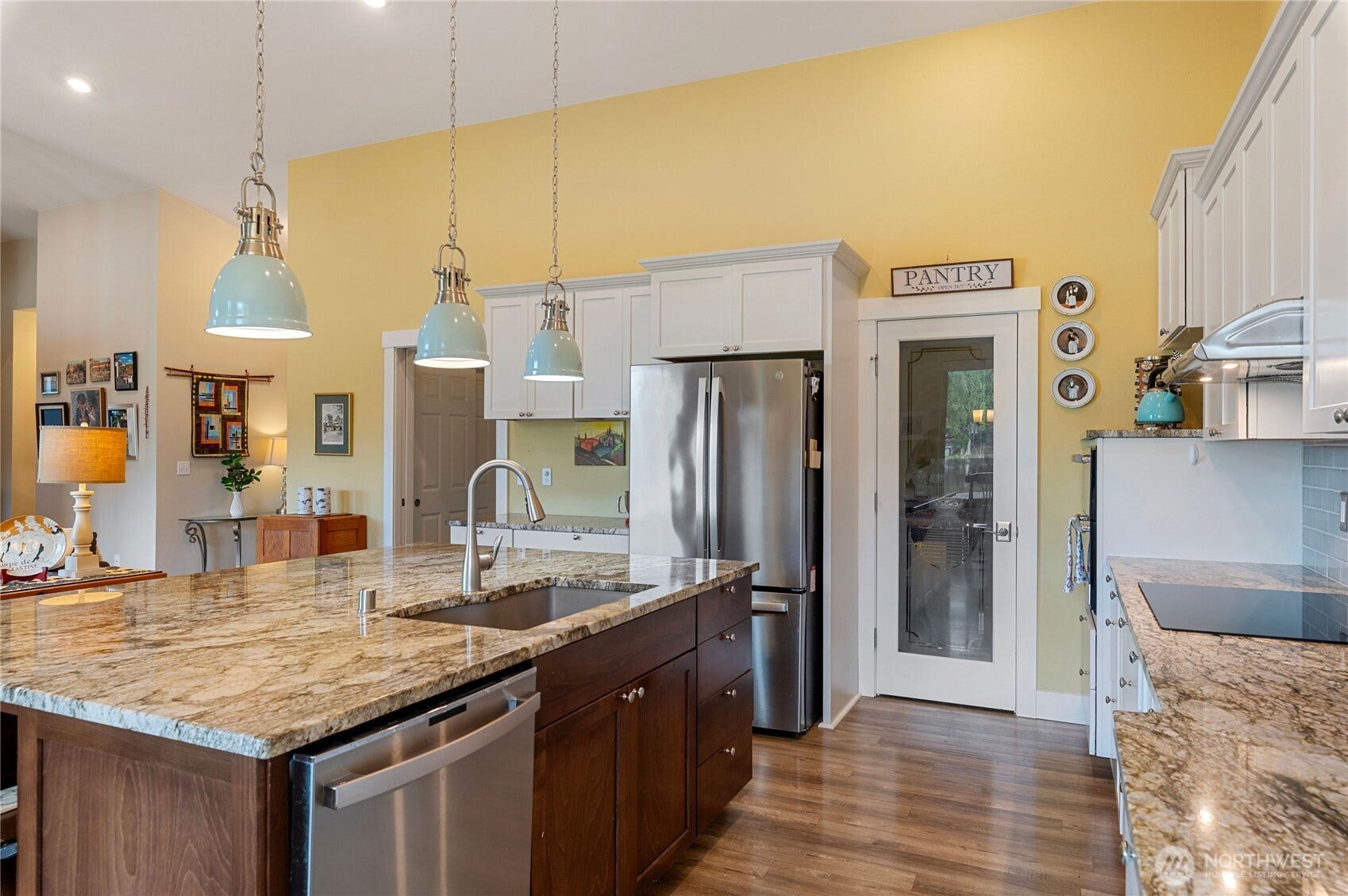 Don't miss the enormous pantry located in the kitchen.  Lots of storage in cabinets and shelves on the island as well.