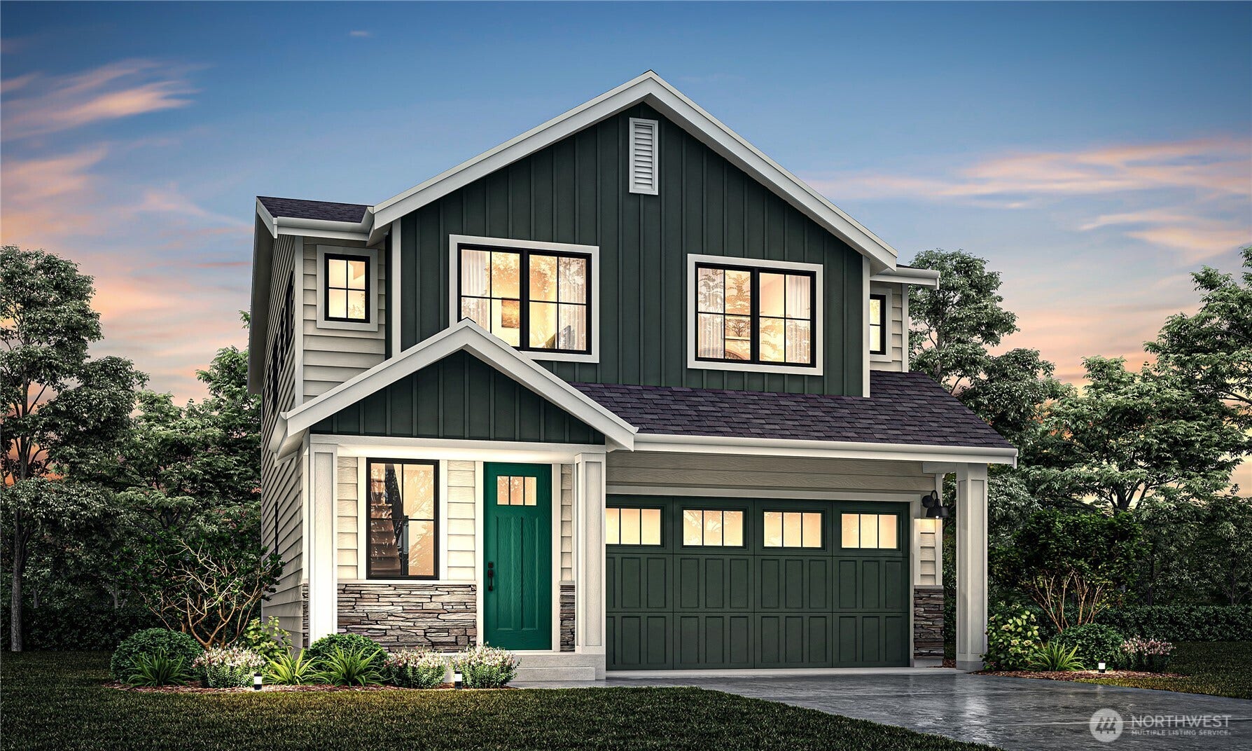 15532 2nd Place W, #MG 14, Lynnwood, WA 98087 plan 2330 elevation A artists rendering