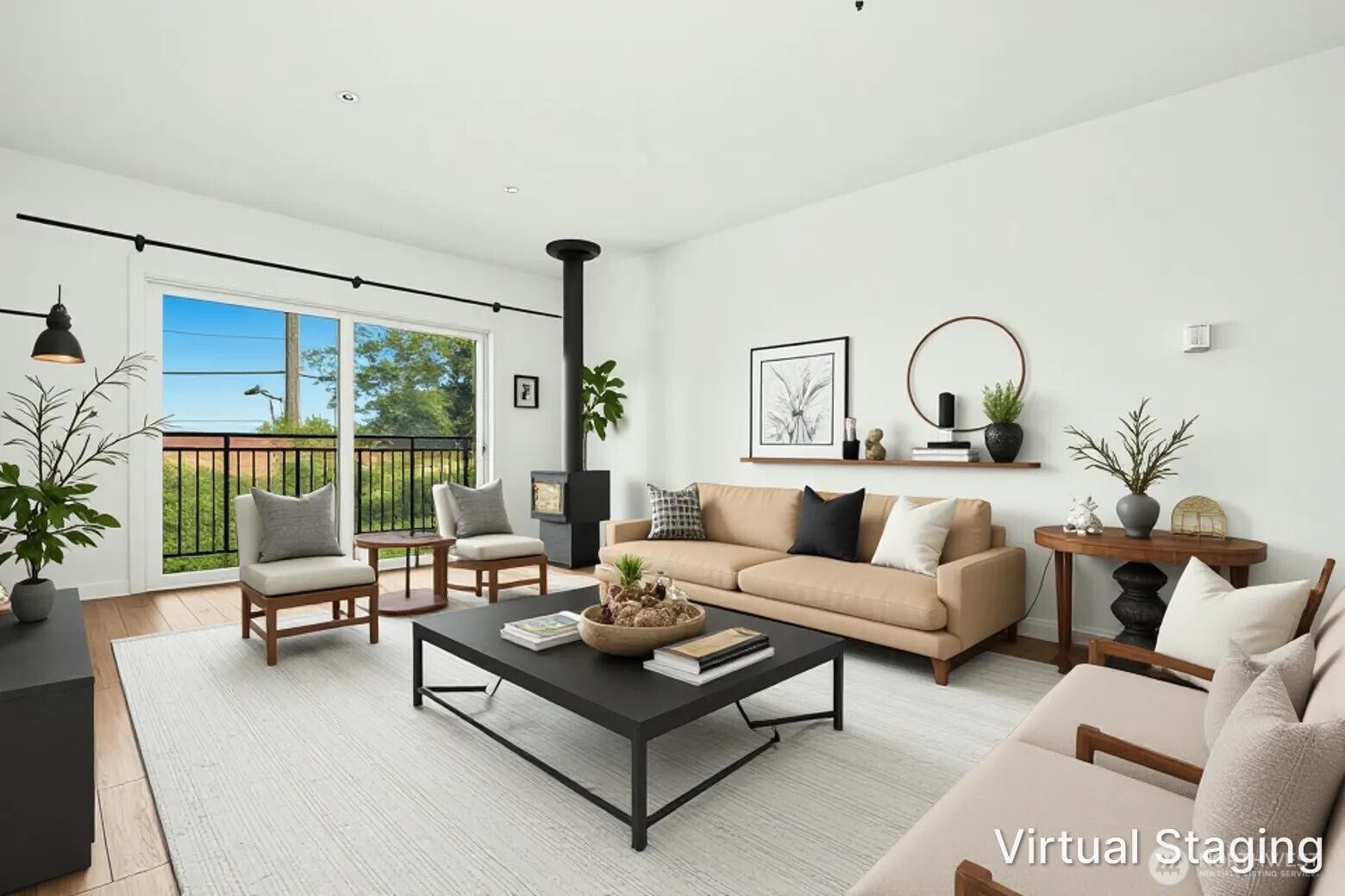 5844 NE 75th Street, #A302, Seattle, WA 98115 Virtually staged living room