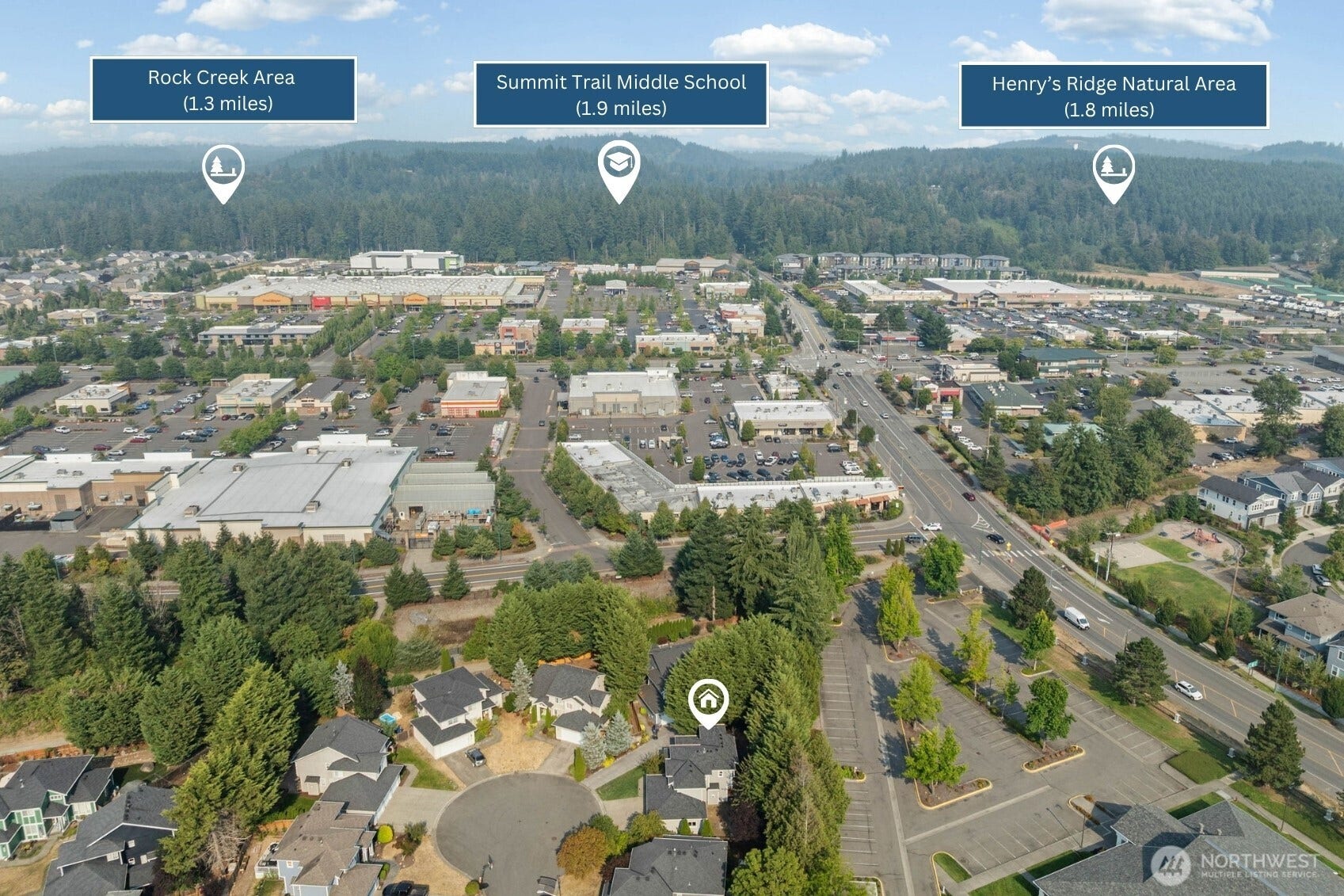 Enjoy a well-connected location with Rock Creek Area just 1.3 miles away, Summit Trail Middle School 1.9 miles away, and Henrys Ridge Natural Area 1.8 miles away. Nearby  recreation, schools, and everyday conveniences put more of the community within easy reach.