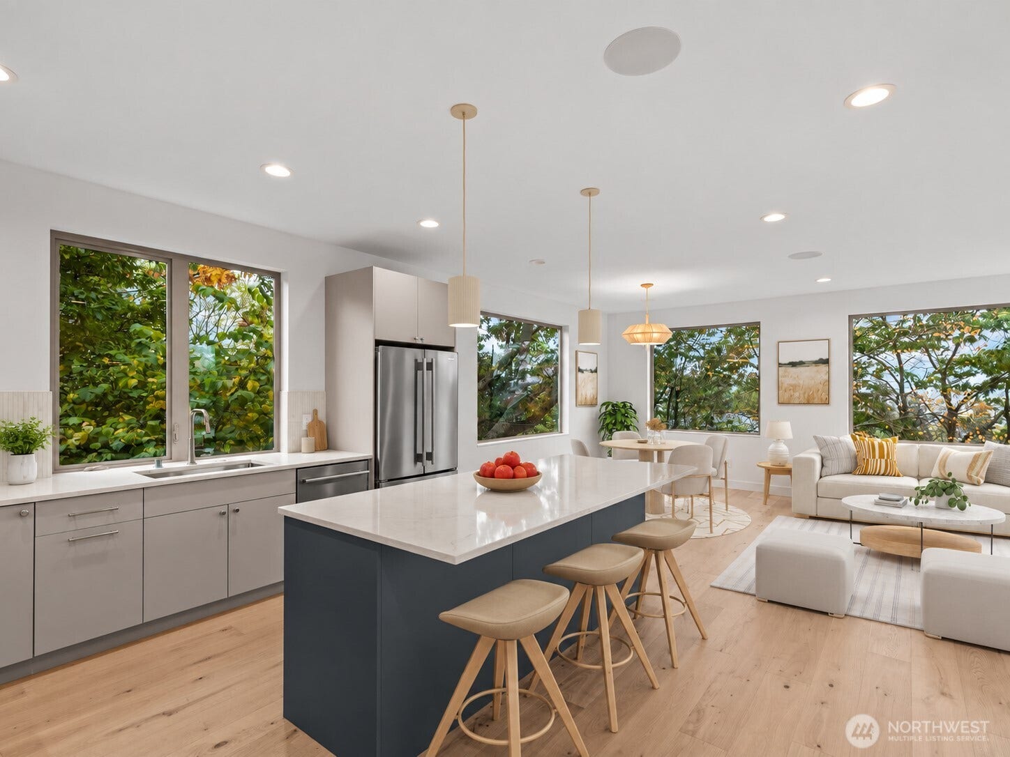 309 NW 52nd Street, Seattle, WA 98107 Light filled main level. virtual staged
