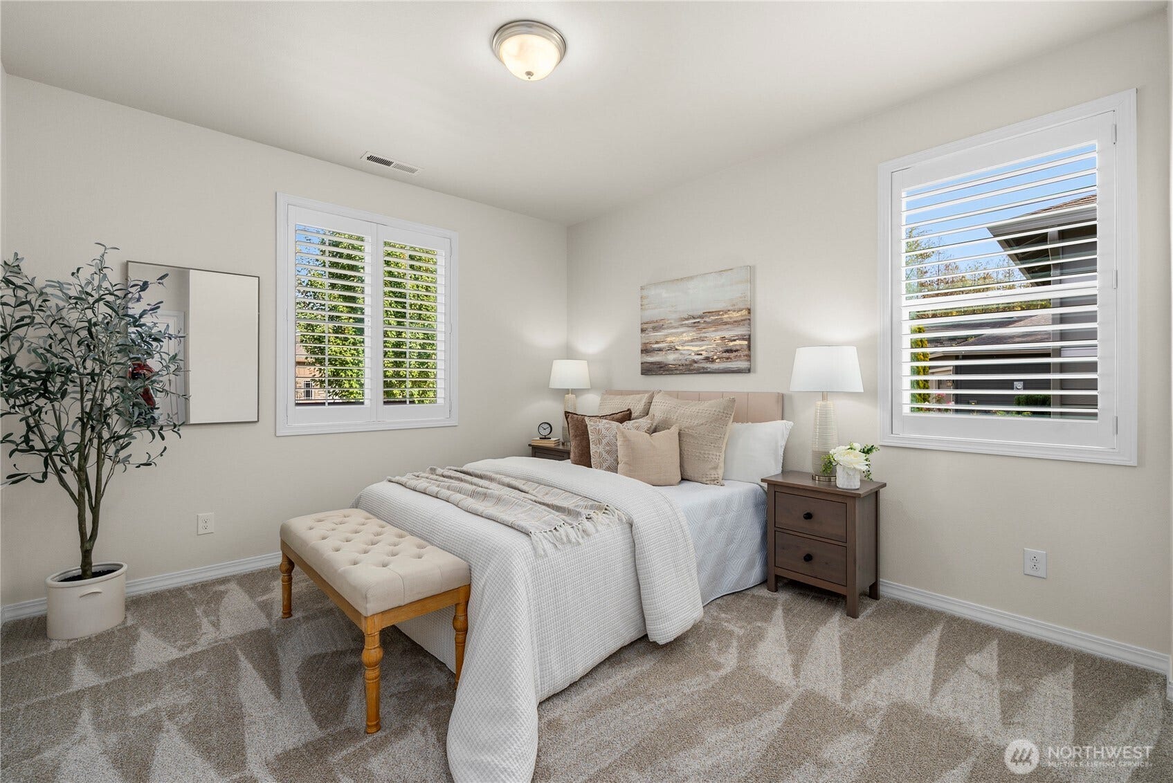 19014 146th Street E, Bonney Lake, WA 98391 The guest suite with plantation shutters and brand new carpet.