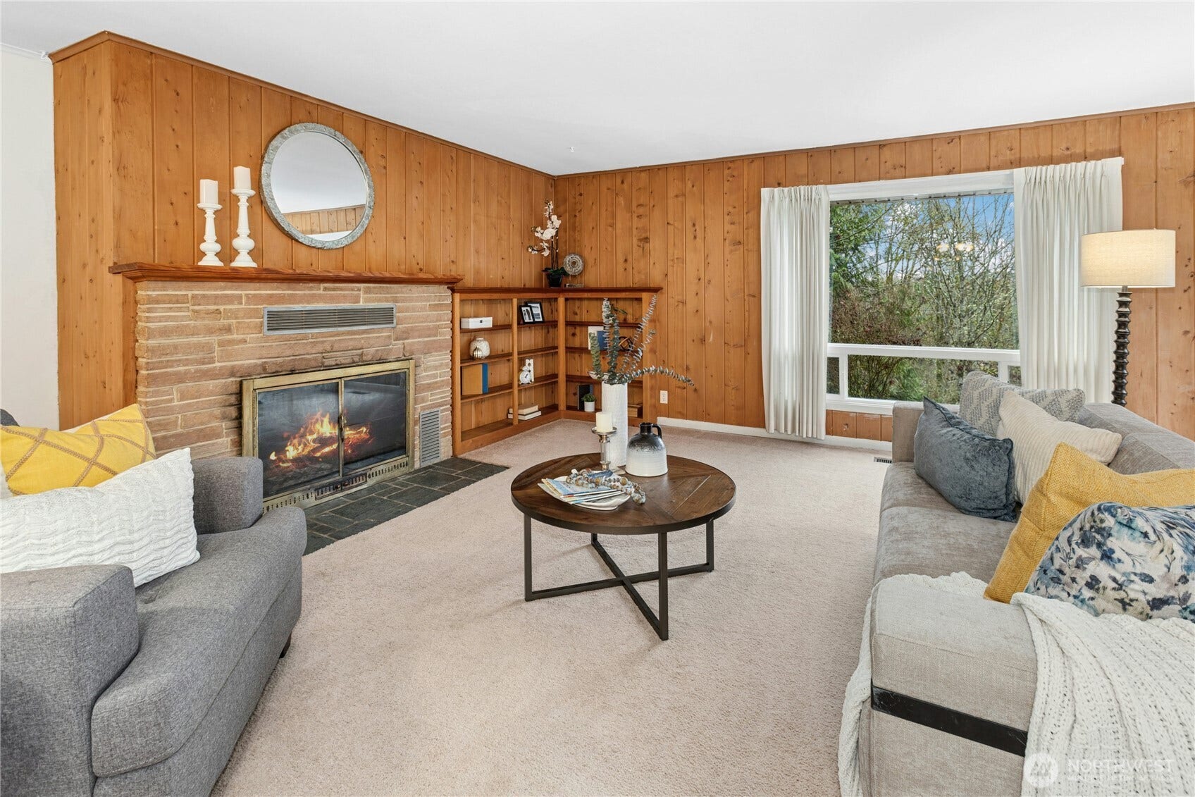 6526 NE 198th Street, Kenmore, WA 98028 Enjoy the cozy wood burning fireplace in the living room.