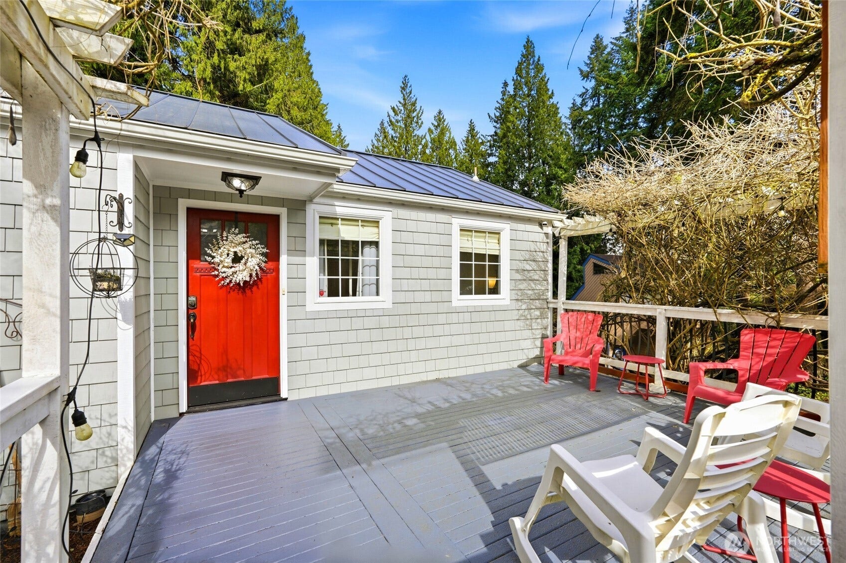 16714 SE Newport Way, Bellevue, WA 98006 Another pic of the front of the home with nice patio and wait to see all the greenery bloom in summer.
