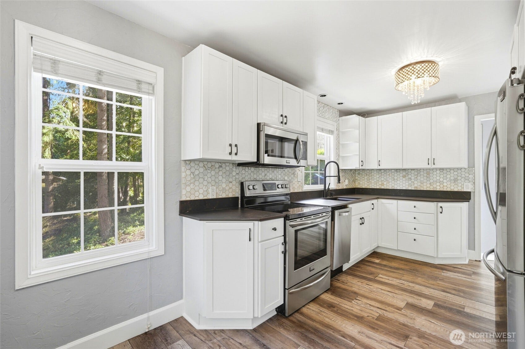 16714 SE Newport Way, Bellevue, WA 98006 Another view of the kitchen with picture perfect windows with view, privacy and dining nook.