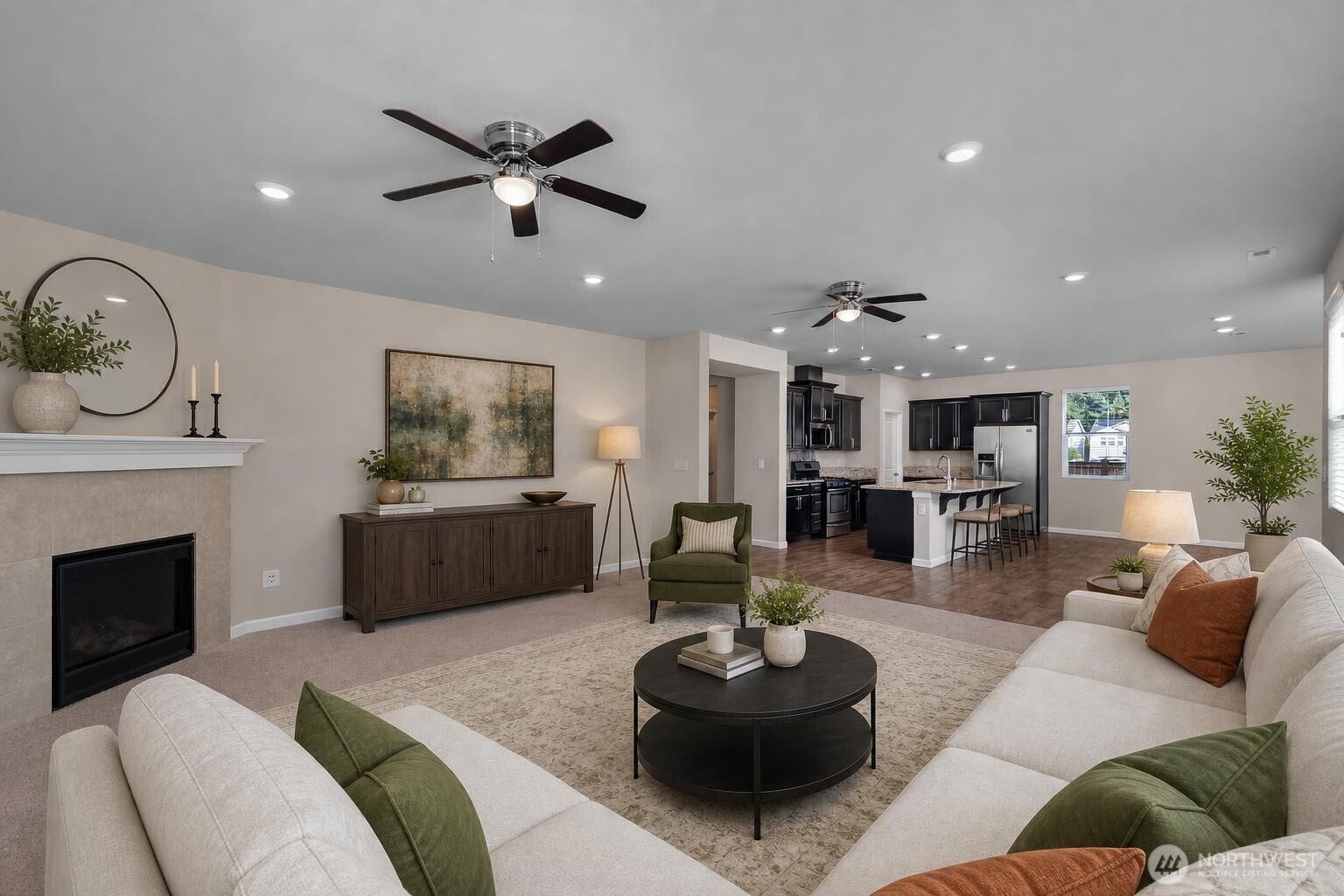 7040 Desperado Drive SE, Tumwater, WA 98501 Family room continued. Virtually staged