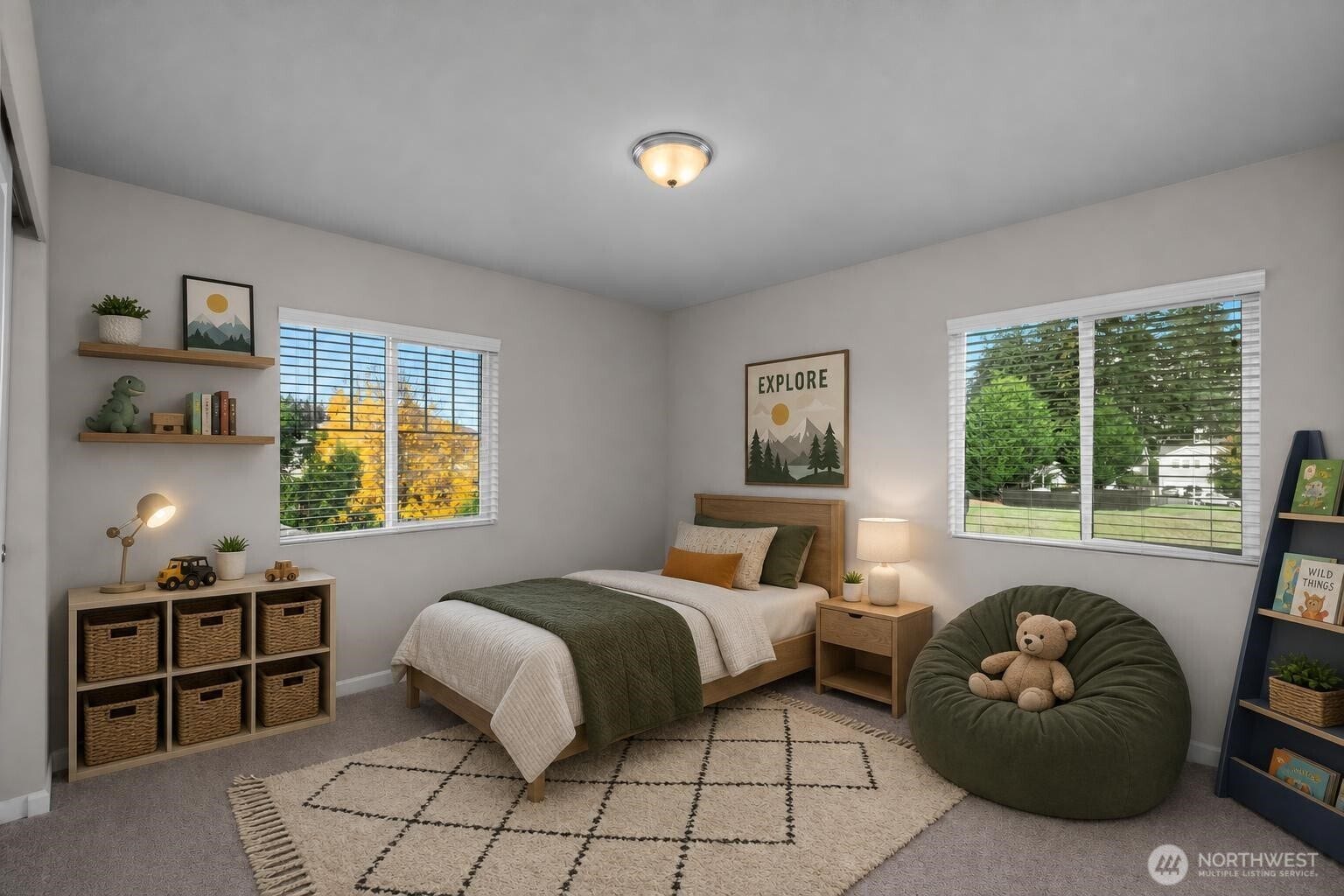 7040 Desperado Drive SE, Tumwater, WA 98501 Upstairs bedroom 2. Virtually staged