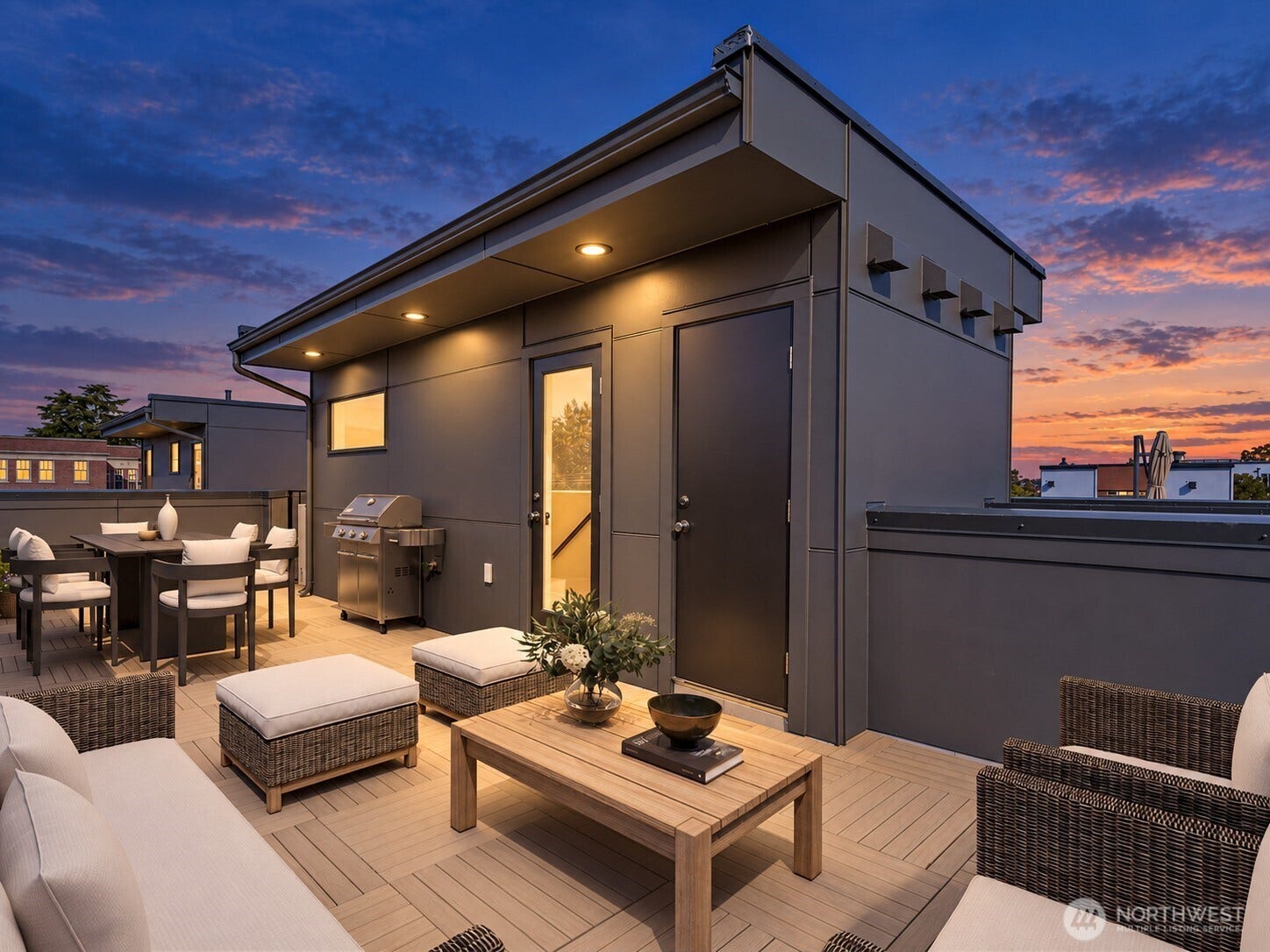 4328 Woodlawn Avenue N, #A, Seattle, WA 98103 Amazing rooftop deck! Virtually staged.