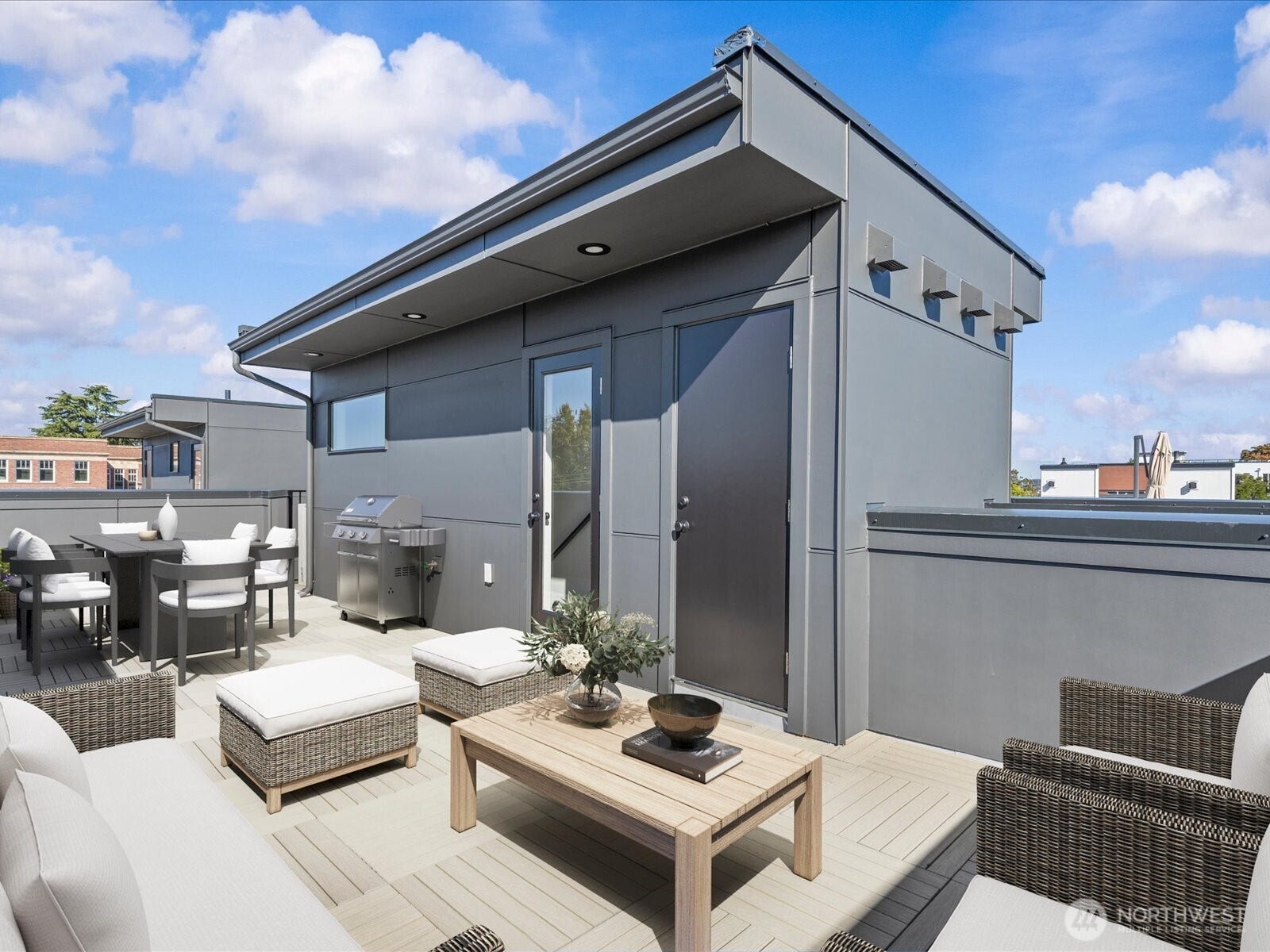 4328 Woodlawn Avenue N, #A, Seattle, WA 98103 What a rooftop deck! Virtually staged.