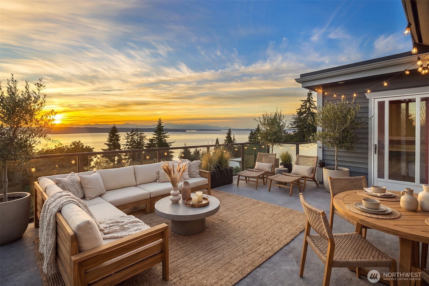 15901 23rd Avenue SW, Burien, WA 98166 Upstairs deck takes in full view of puget sound. (virtually staged)