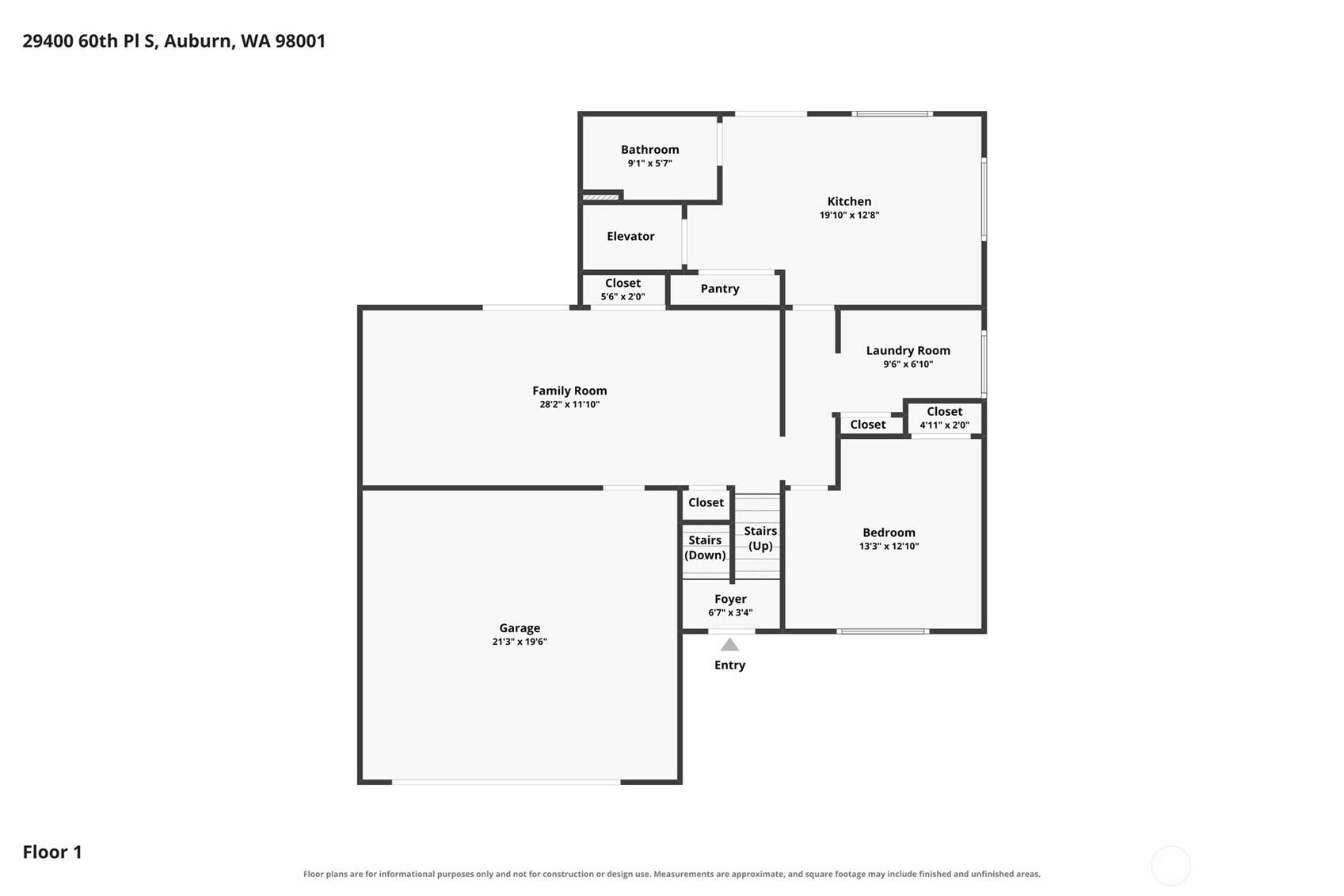 Lower level floor plan.
