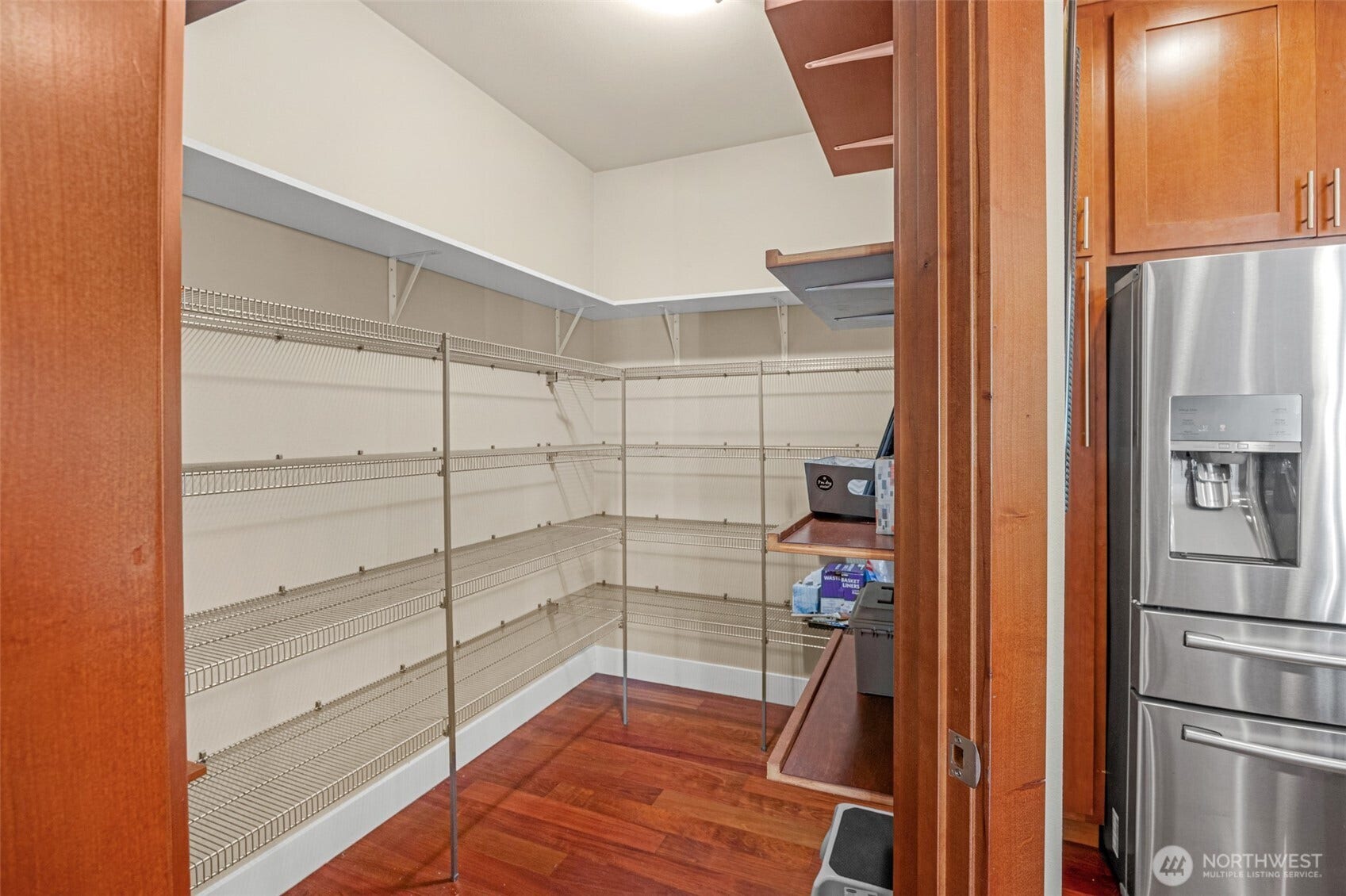 Oversized walk-in pantry.