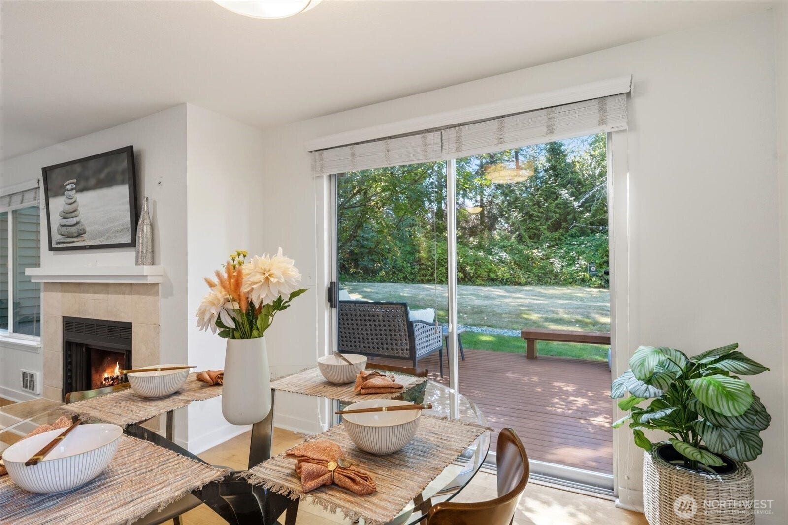 11411 102nd Court NE, Kirkland, WA 98033 Dining room opens directly to the deck for effortless indoor-outdoor living.