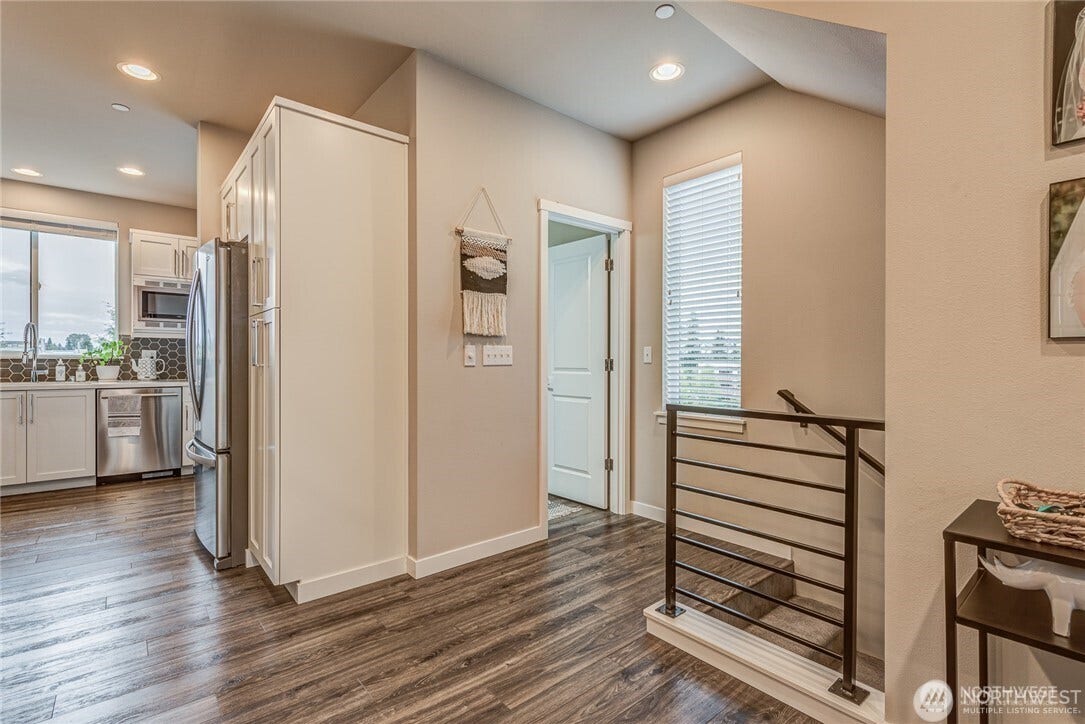 1/2 bath at top of stairs on 2nd floor.