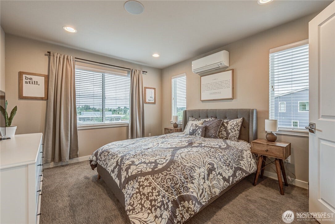 Primary bedroom with mini split