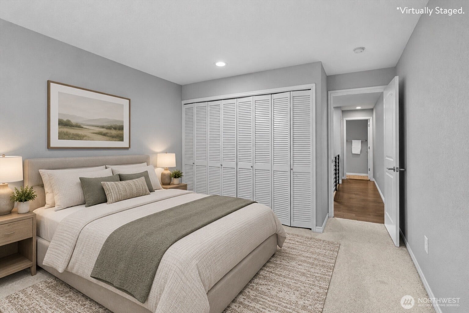 Virtually Staged - Oversized second bedroom.