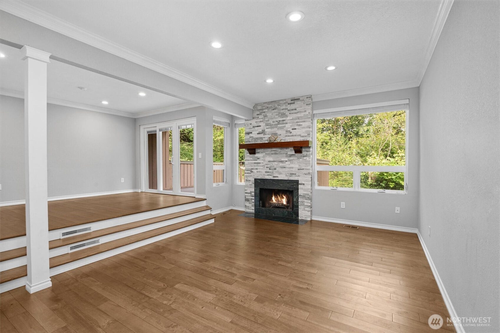 Spacious living and dining area.