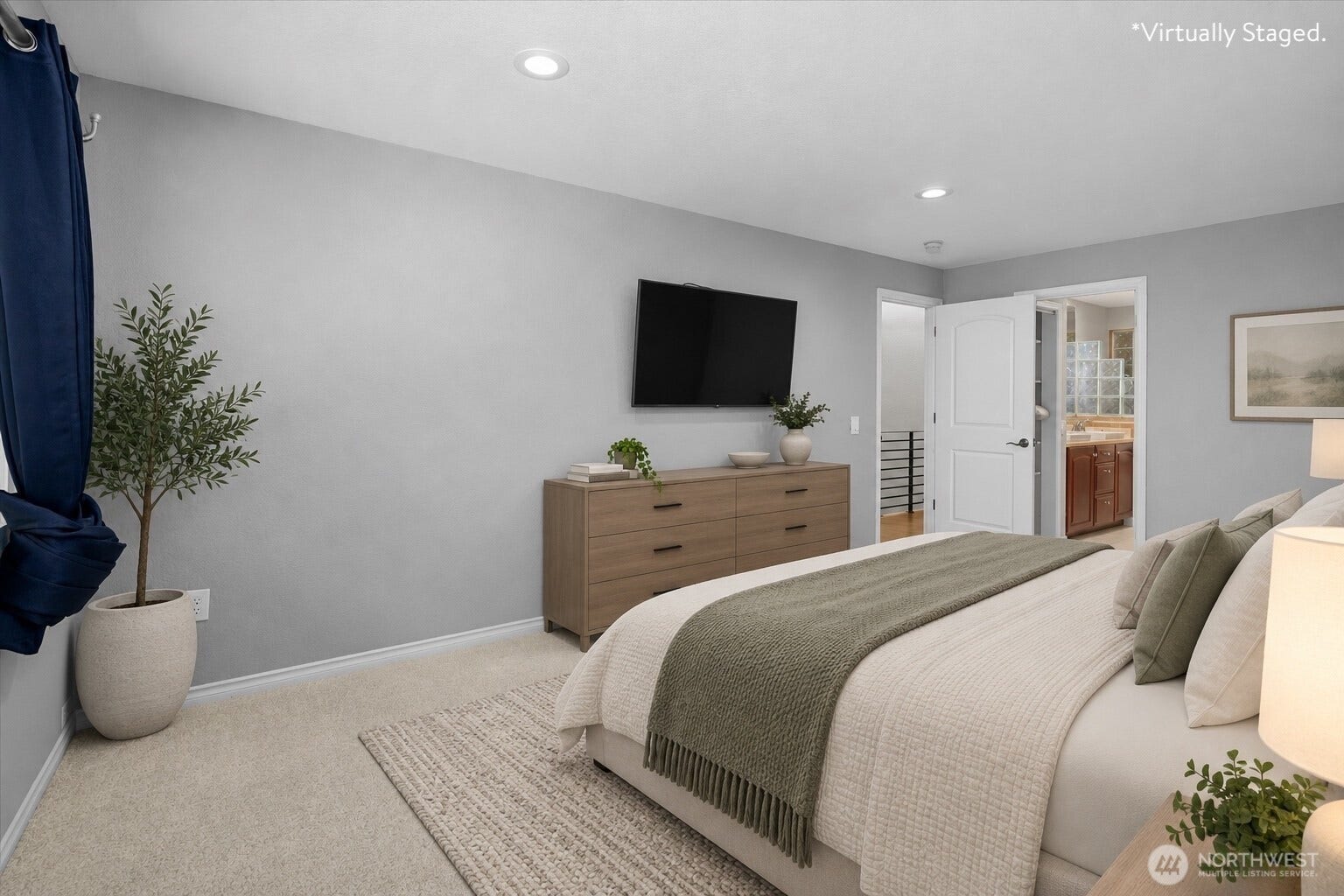 Virtually Staged - Oversized Master bedroom.