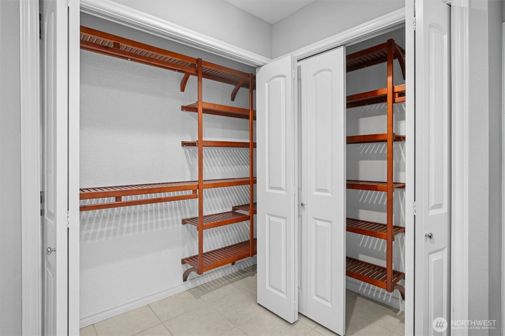 Large two closet in Master bathroom.