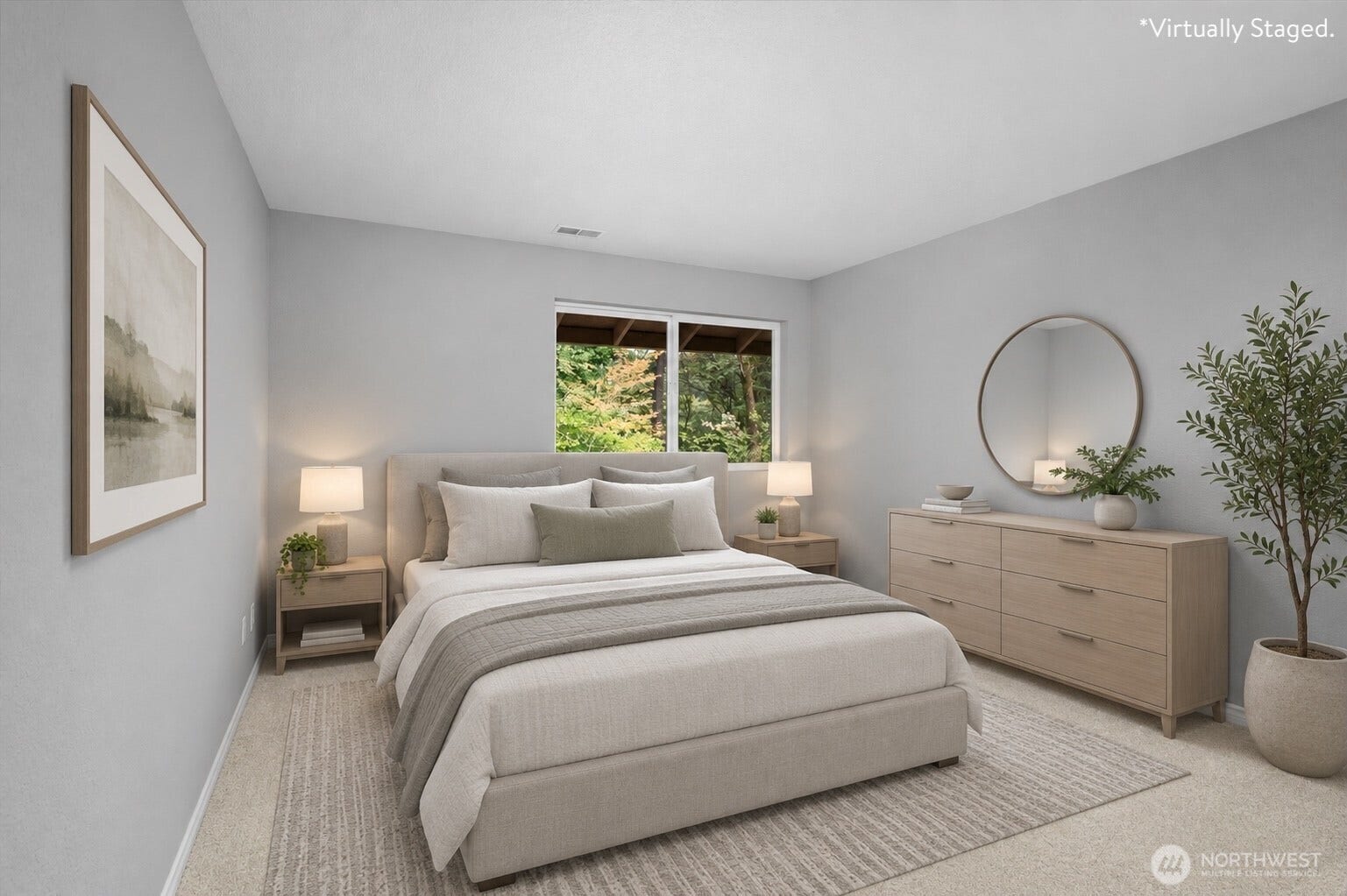 Virtually Staged - Oversized second bedroom.