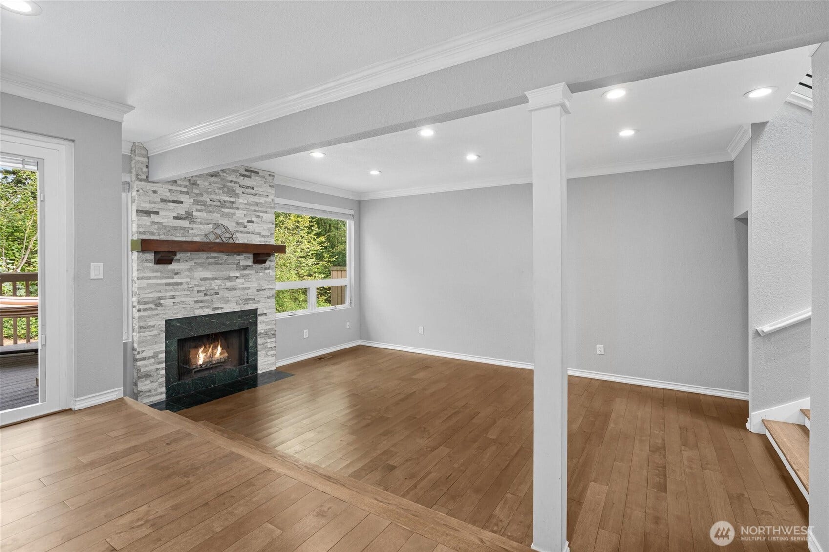 Spacious living and dining area.