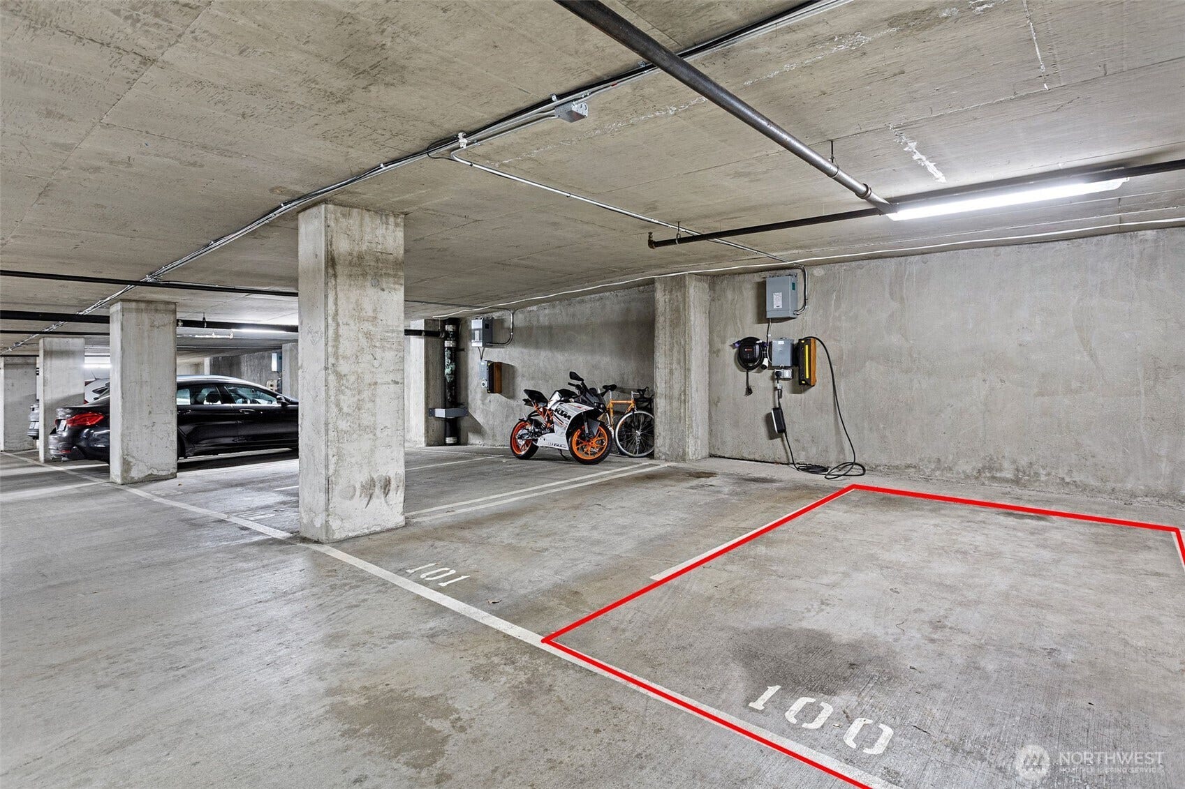 Parking space with charger