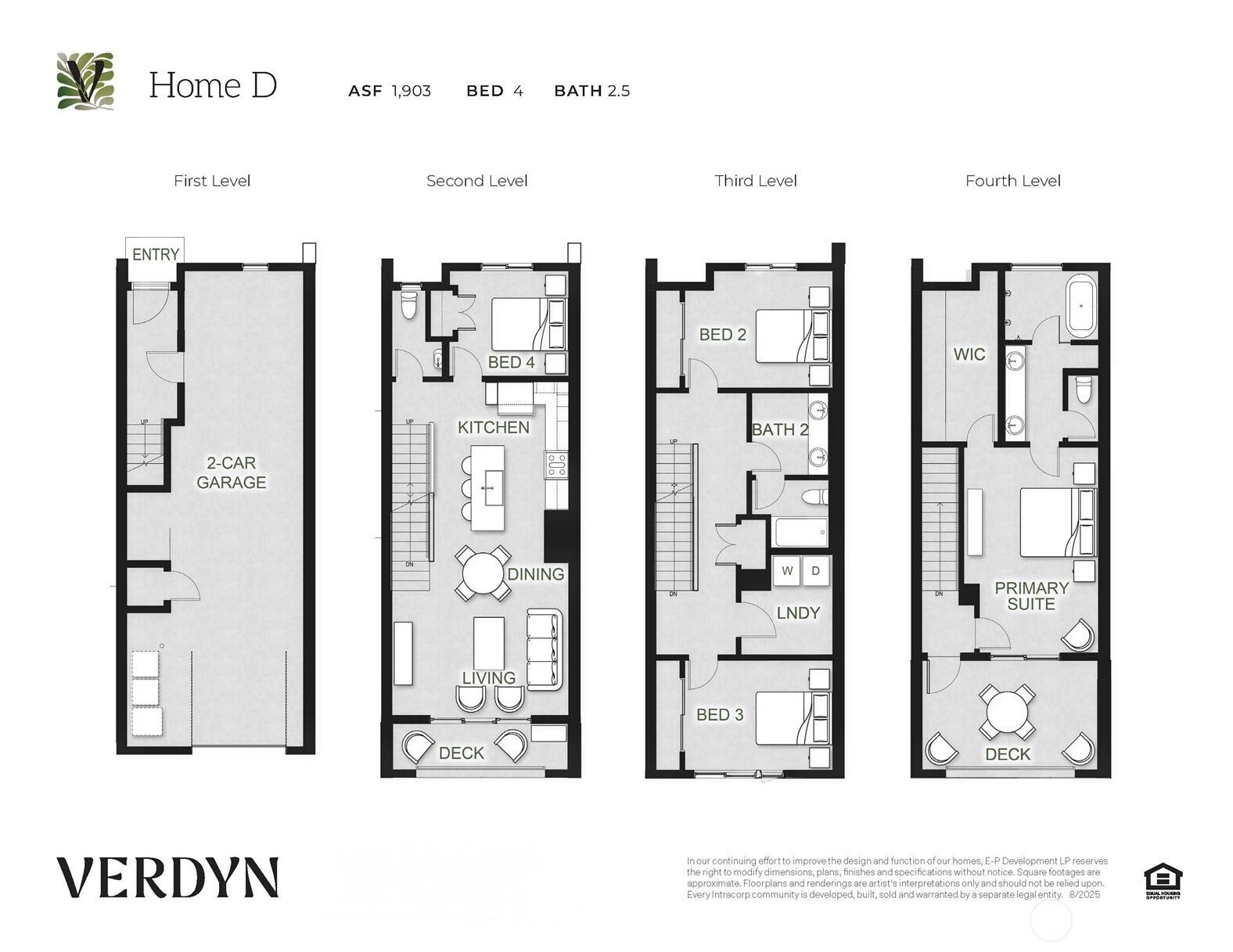 D plan. 4BR/2.5BA