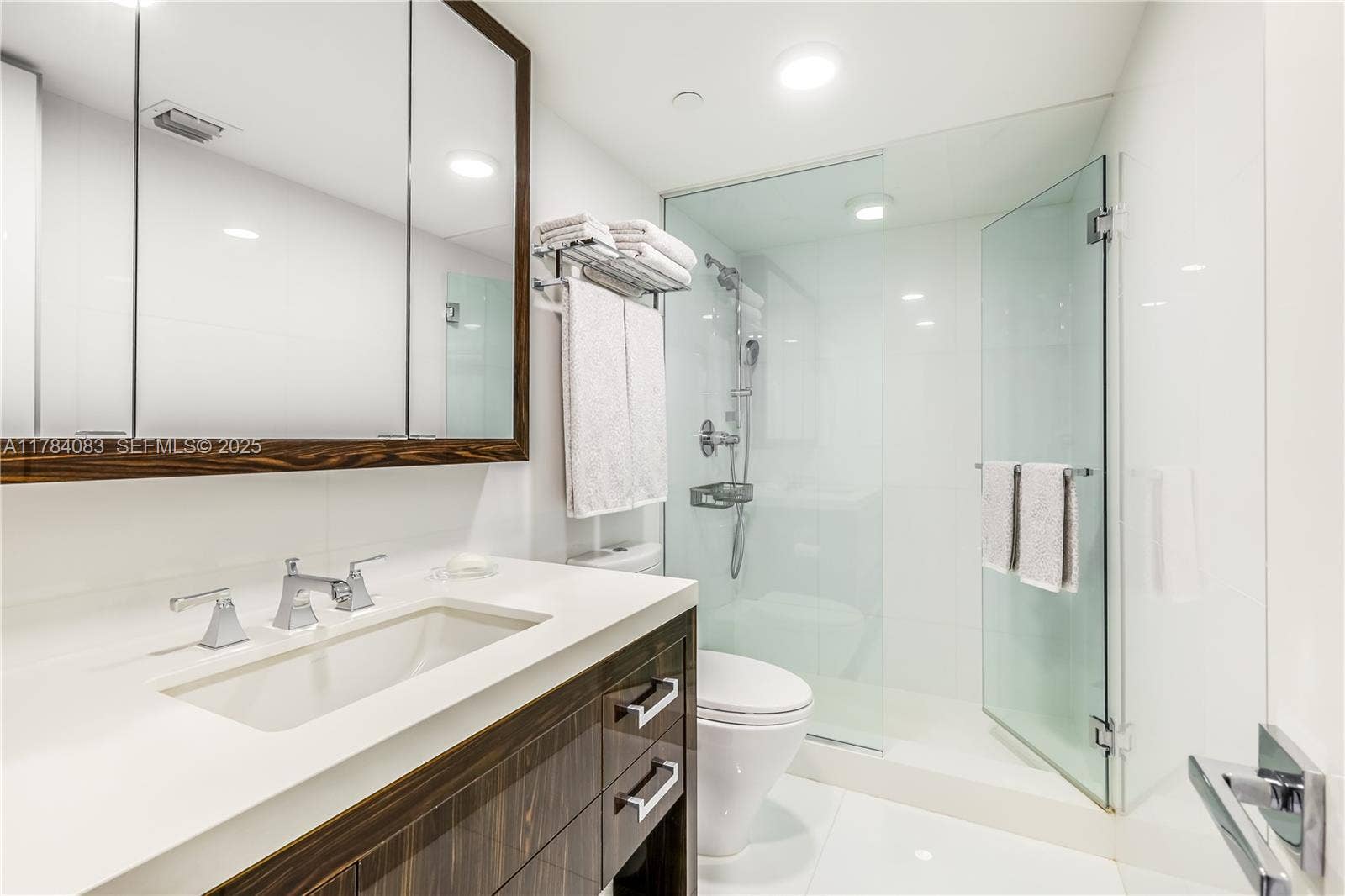 Renovated guest bathroom.