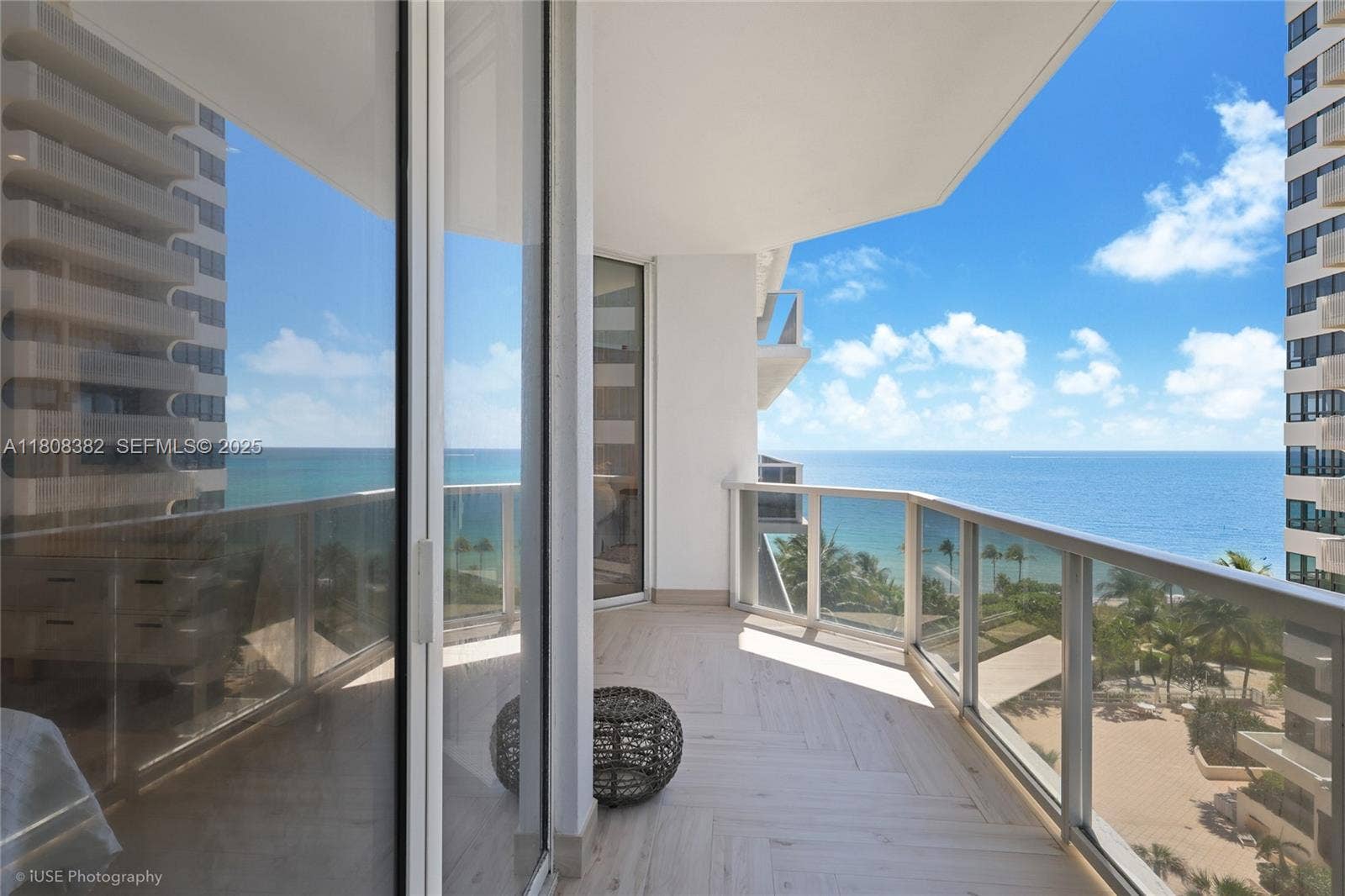 10225 Collins Avenue, #604 Renovated, Bal Harbour, FL 33154 Balcony at the 2nd & 3rd Bedroom