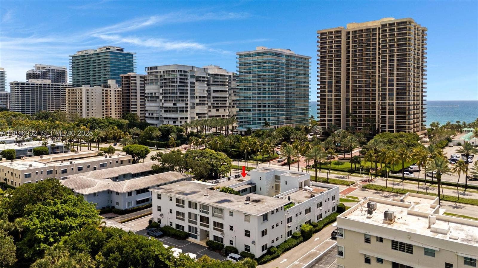 9920 Collins Avenue, #2, Bal Harbour, FL 33154 West Aerial View/Back of building