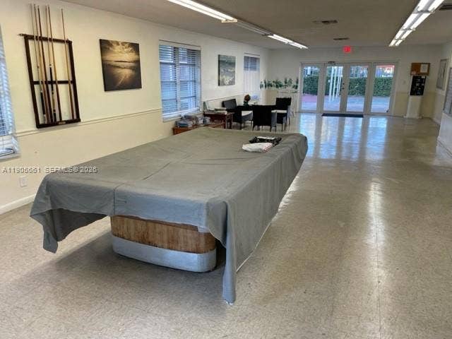 Community clubhouse with mailboxes and pool table