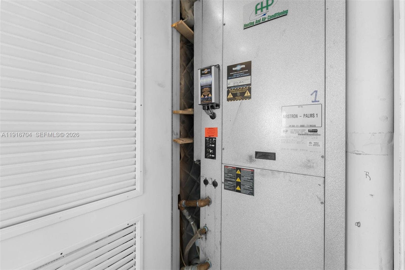 3 padded and UV light HVACs closet for quietness
