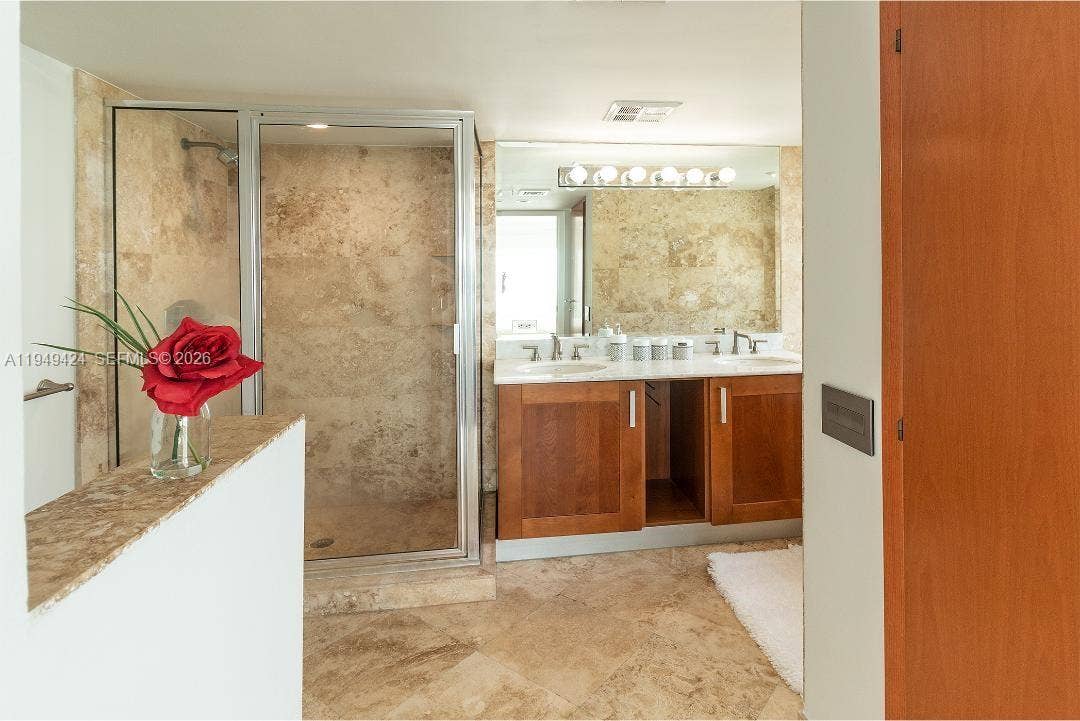Master Shower and double sink