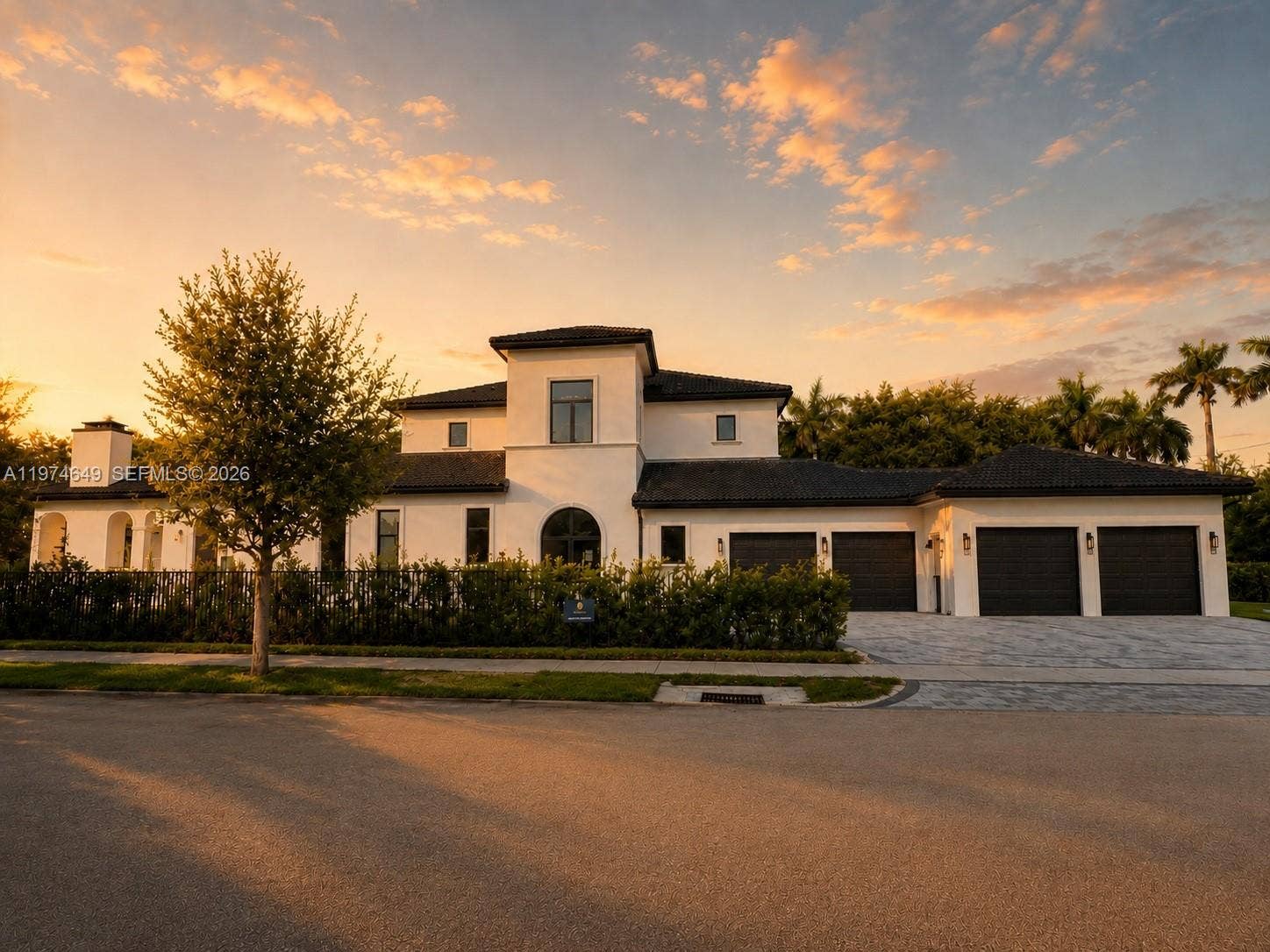 Side of structure with 4-car garage