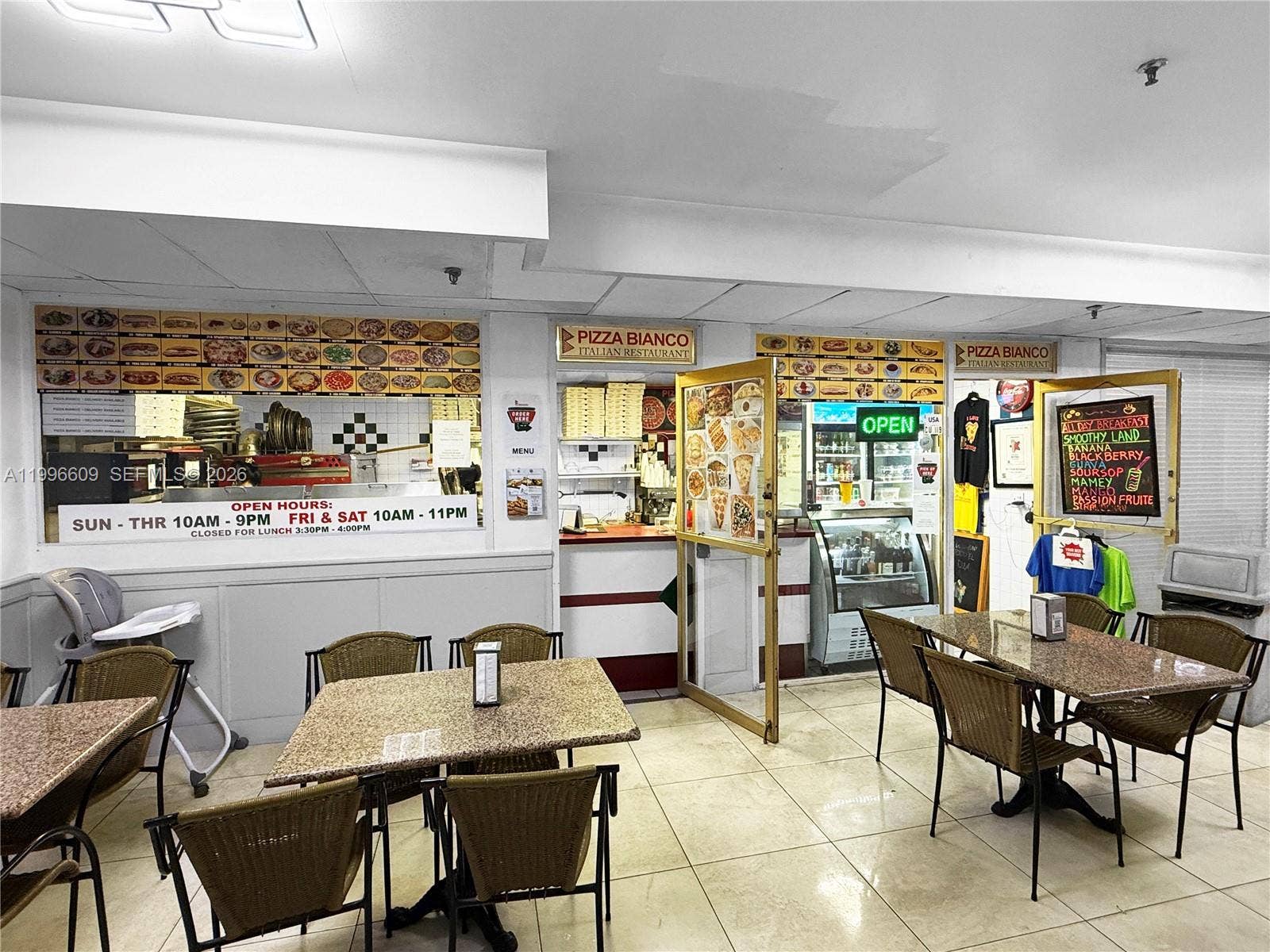 19201 Collins Avenue, #623, Sunny Isles Beach, FL 33160 Pizza Shop located in lower lobby