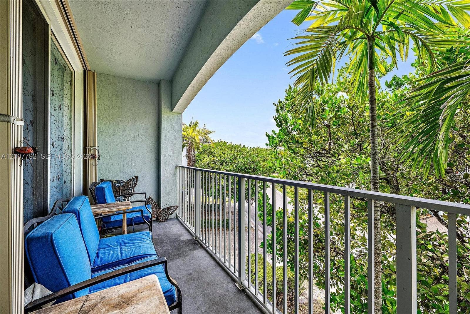 Private balcony with access from Primary bedroom and Living Room.