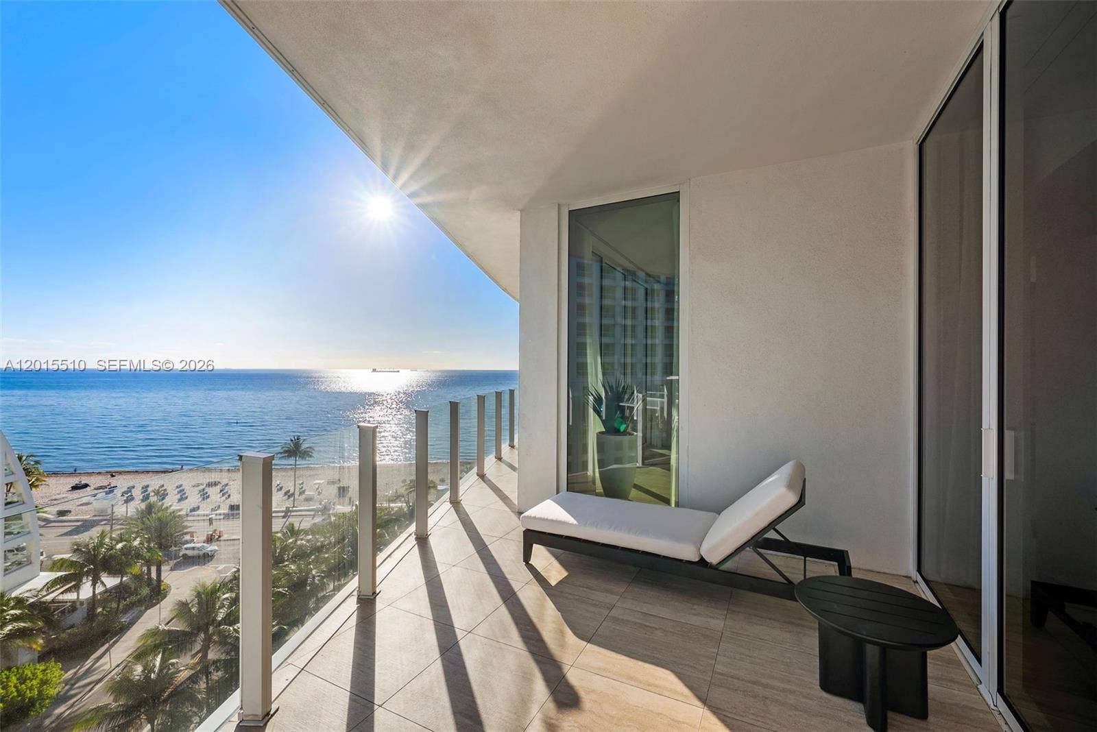 525 N Fort Lauderdale Beach Boulevard, #702, Fort Lauderdale, FL 33304 Primary Suite Balcony