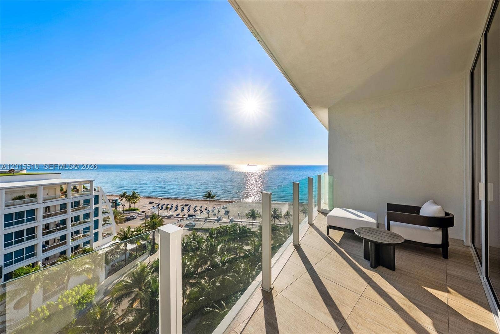 525 N Fort Lauderdale Beach Boulevard, #702, Fort Lauderdale, FL 33304 Guest Balcony