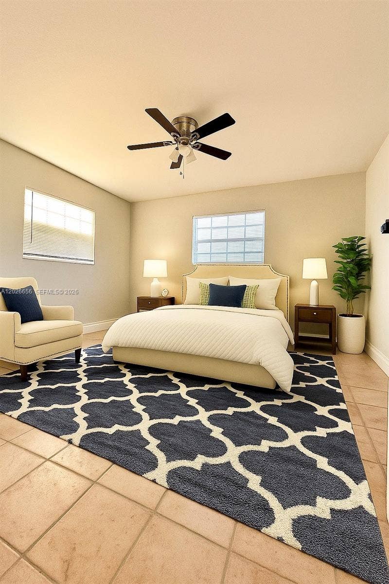 206 SE 3rd Place, Dania, Dania Beach, FL 33004 Virtually Staged. Master Bedroom.