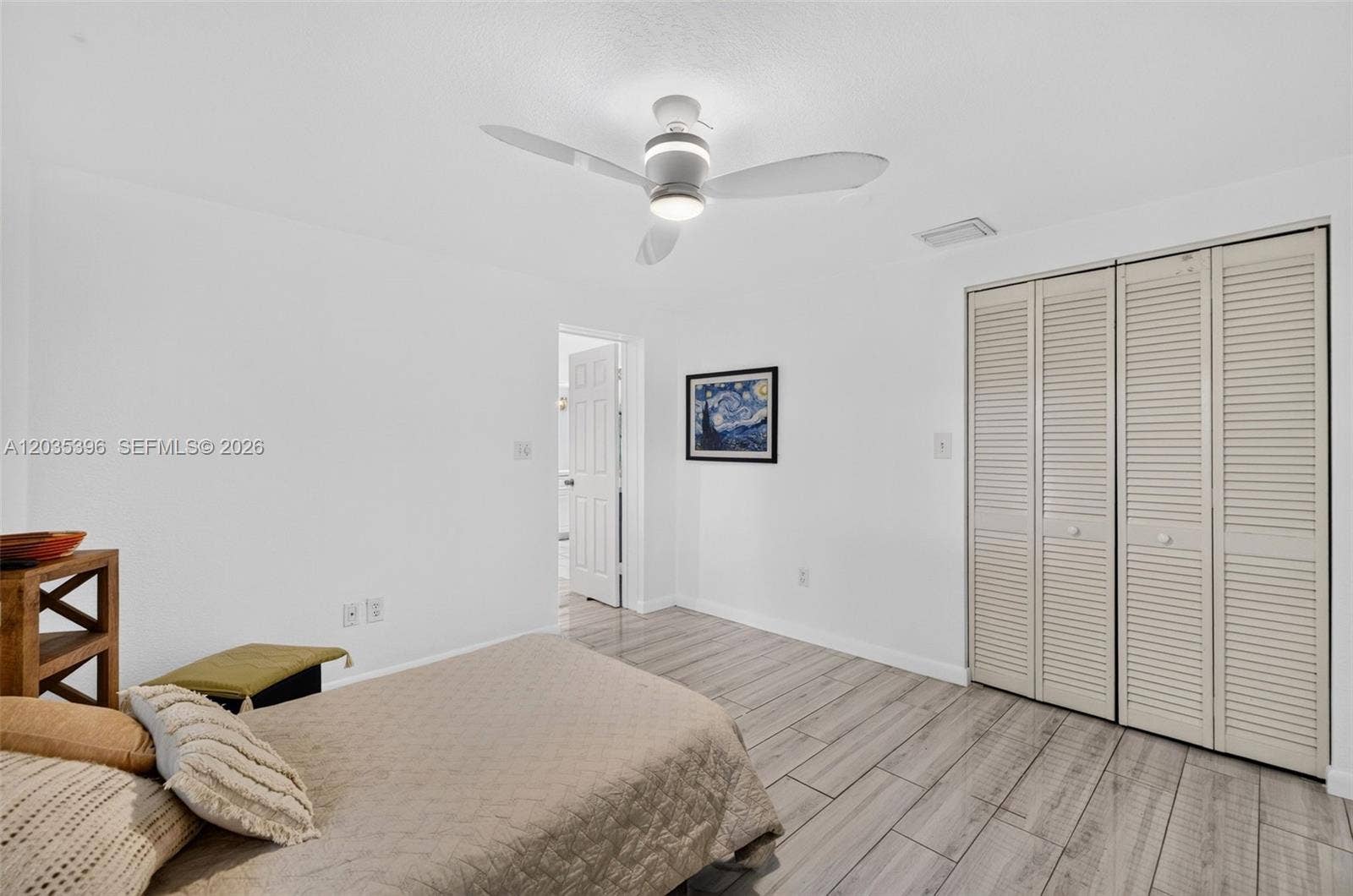 Guest house bedroom with nice sized closet (walk in)