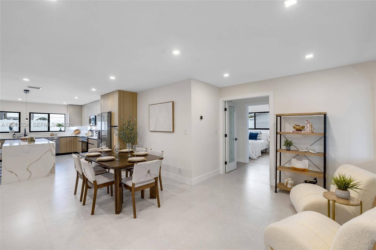 Expansive living and dining area designed for entertaining.