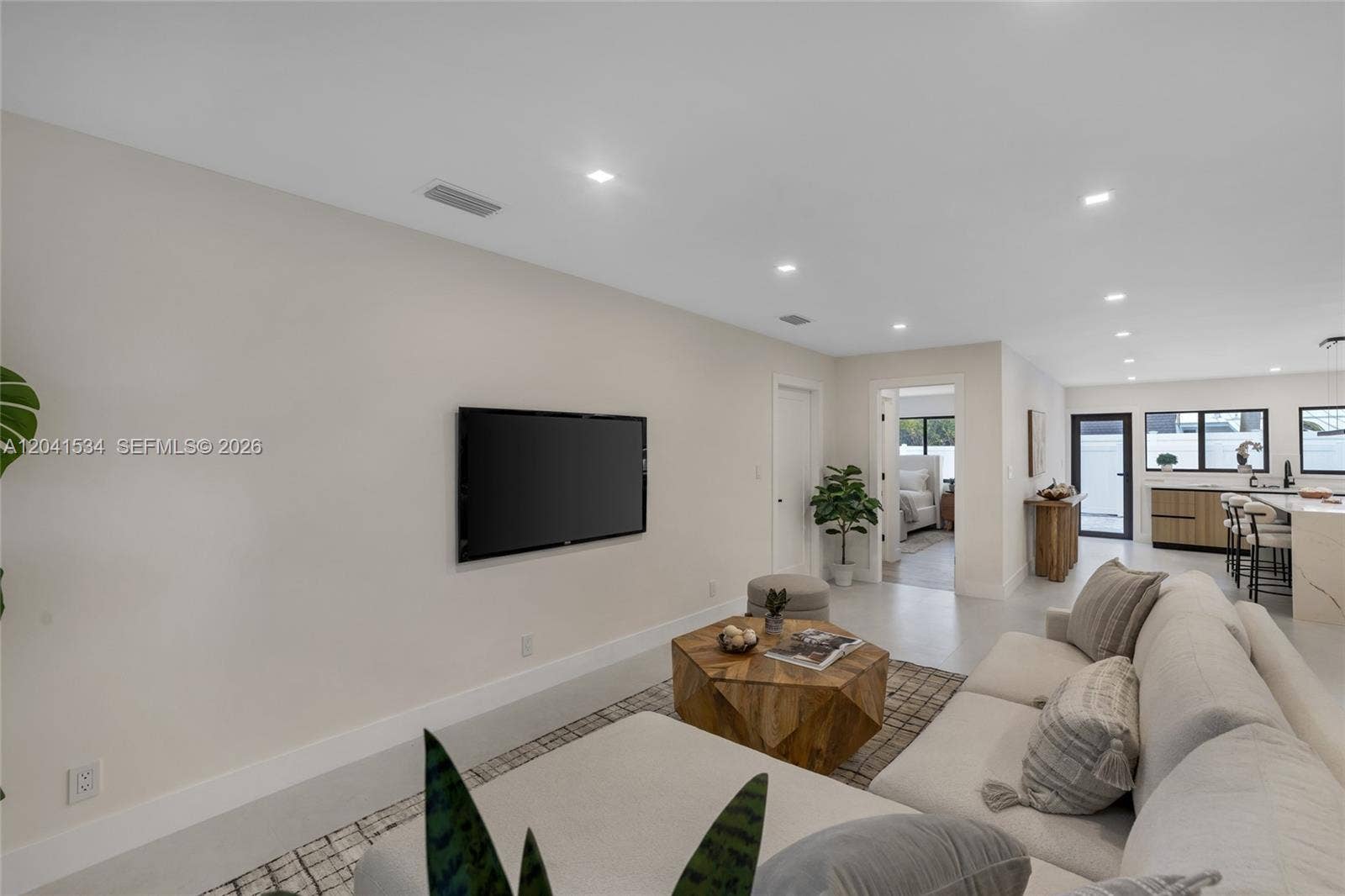 Contemporary living space designed for everyday living and entertaining.